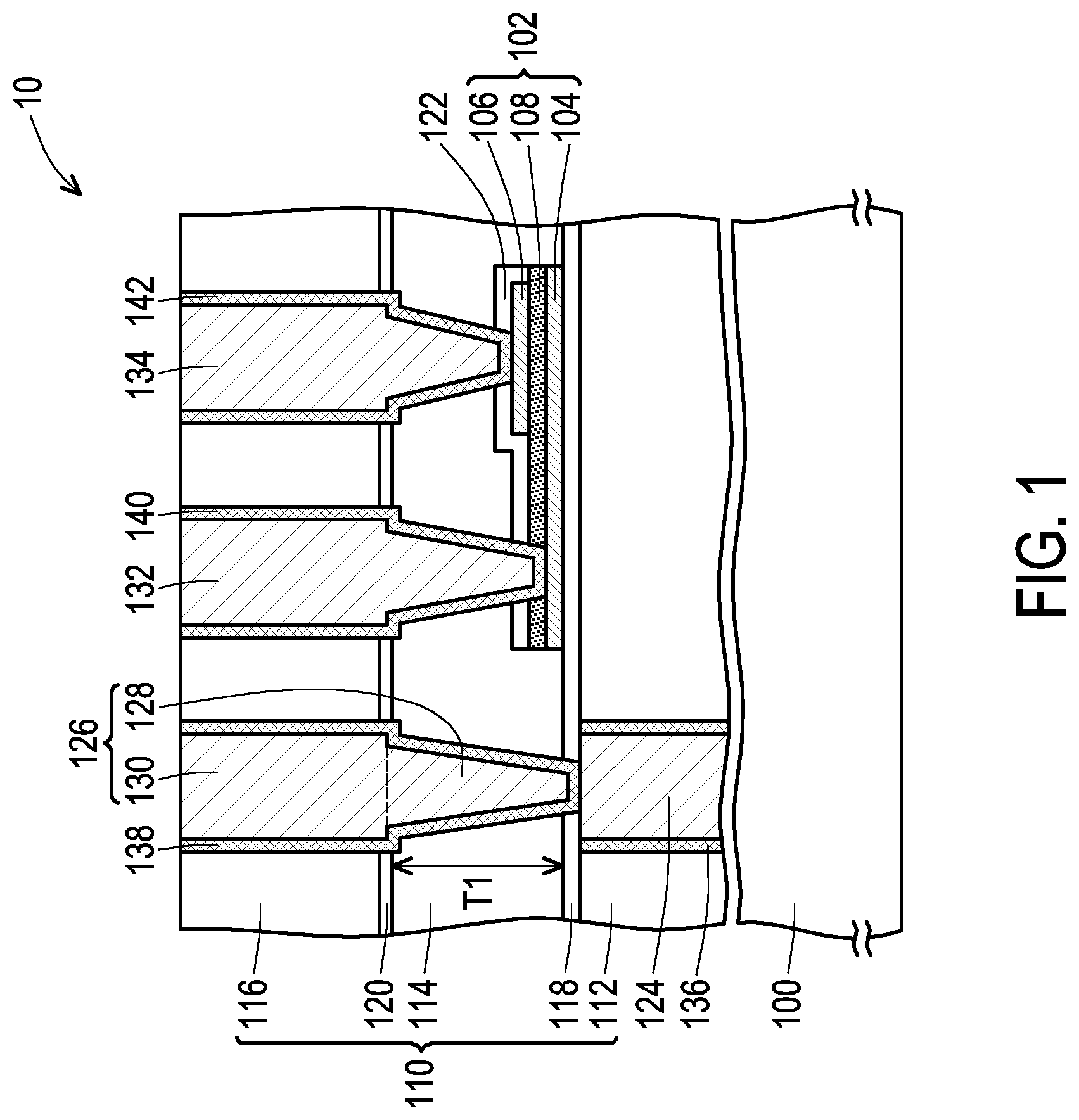 Patent US12568819 — Semiconductor structure — Figure 1