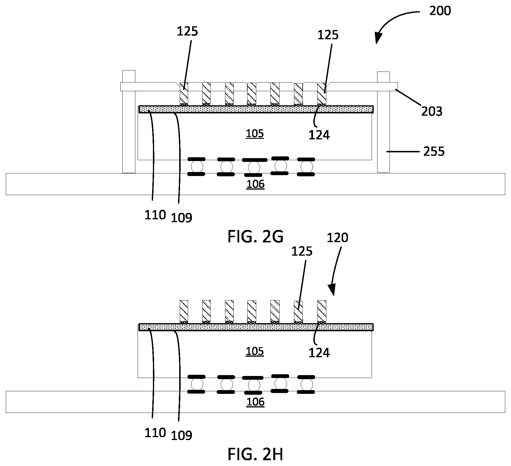 Patent US12568821 Figure 5 – Pin fin placement assembly for forming temperature control element utilized in device die packages