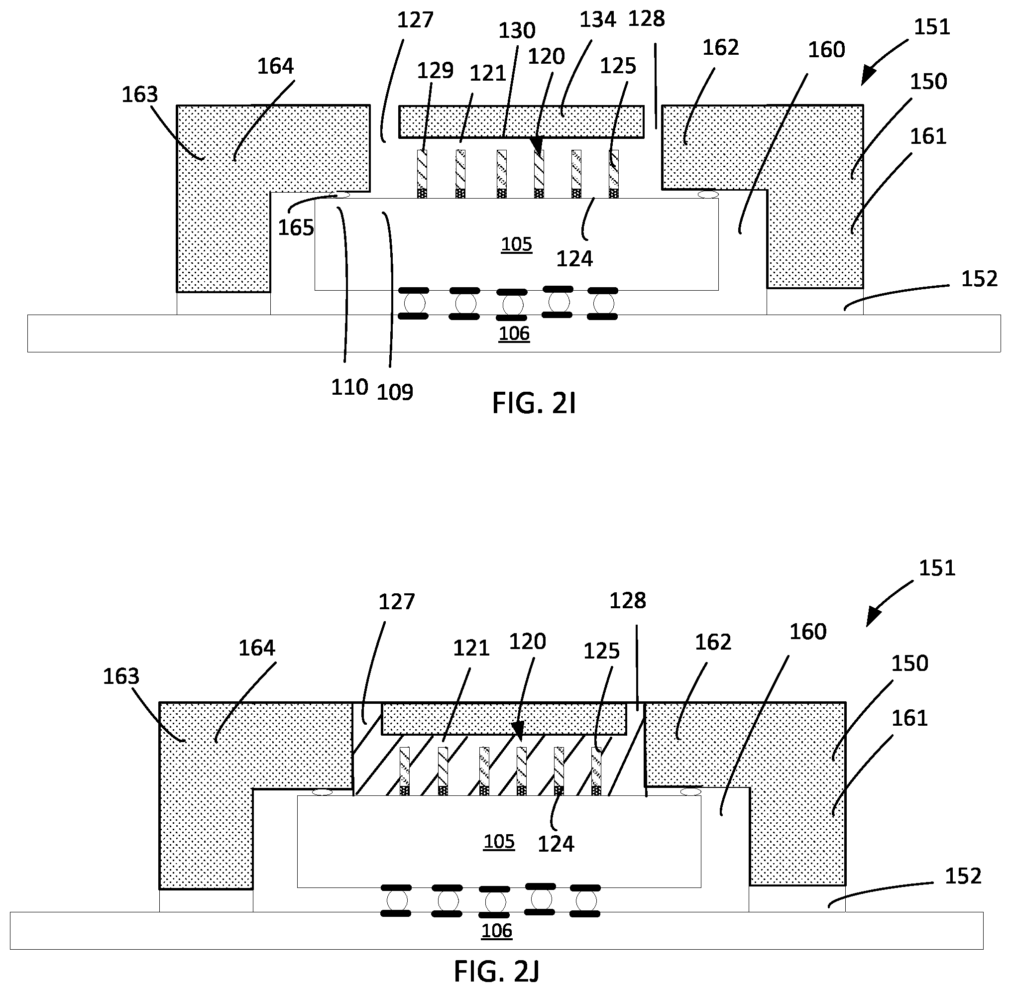 Patent US12568821 Figure 6 – Pin fin placement assembly for forming temperature control element utilized in device die packages
