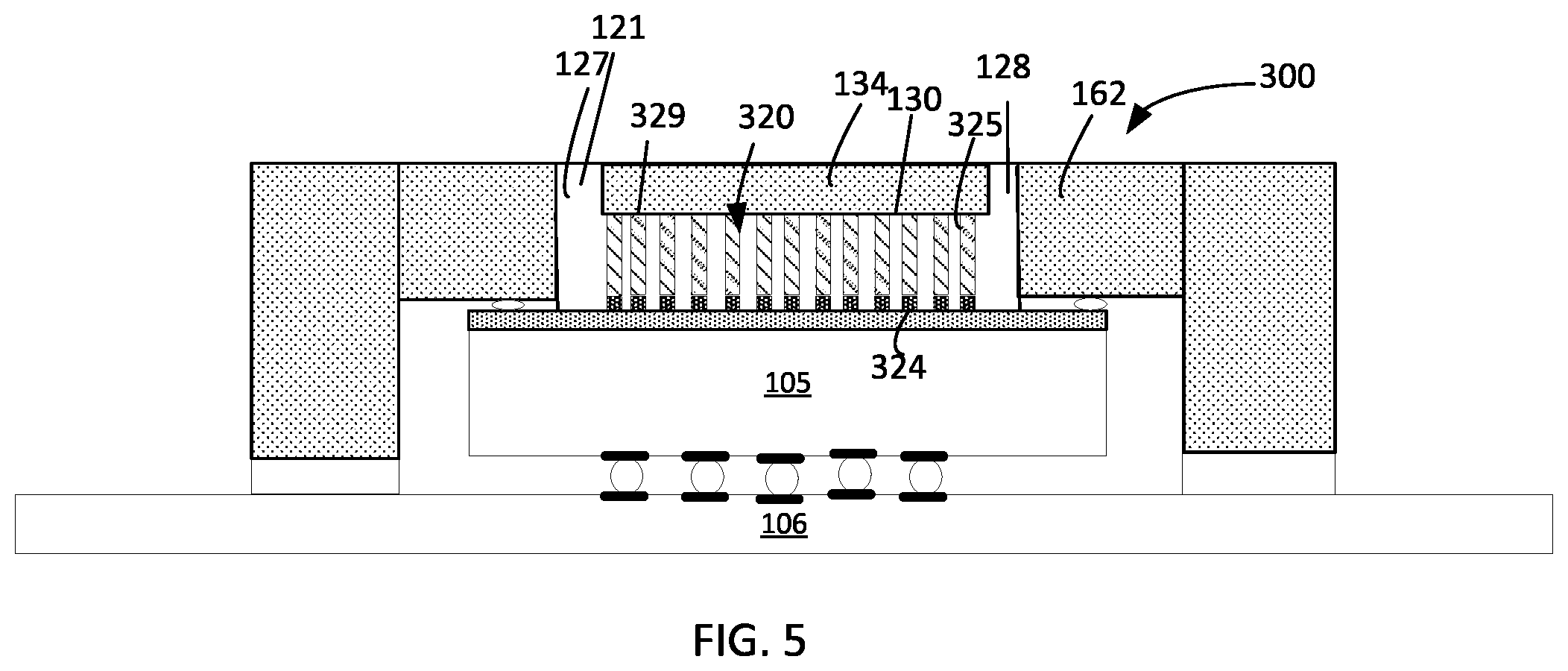 Patent US12568821 Figure 9 – Pin fin placement assembly for forming temperature control element utilized in device die packages