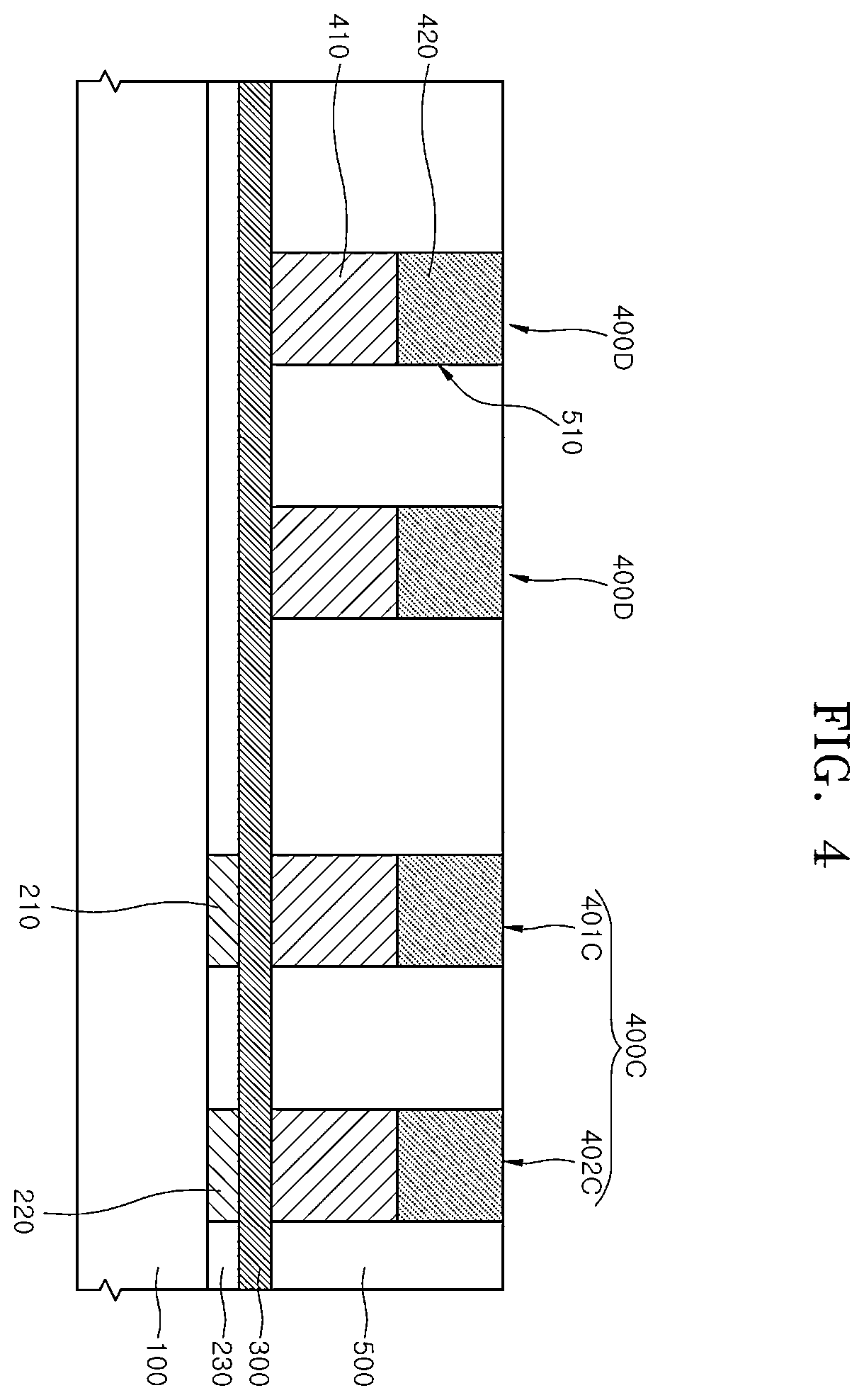 Patent US12568829 Figure 4 – Packaging device including bumps and method of manufacturing the same