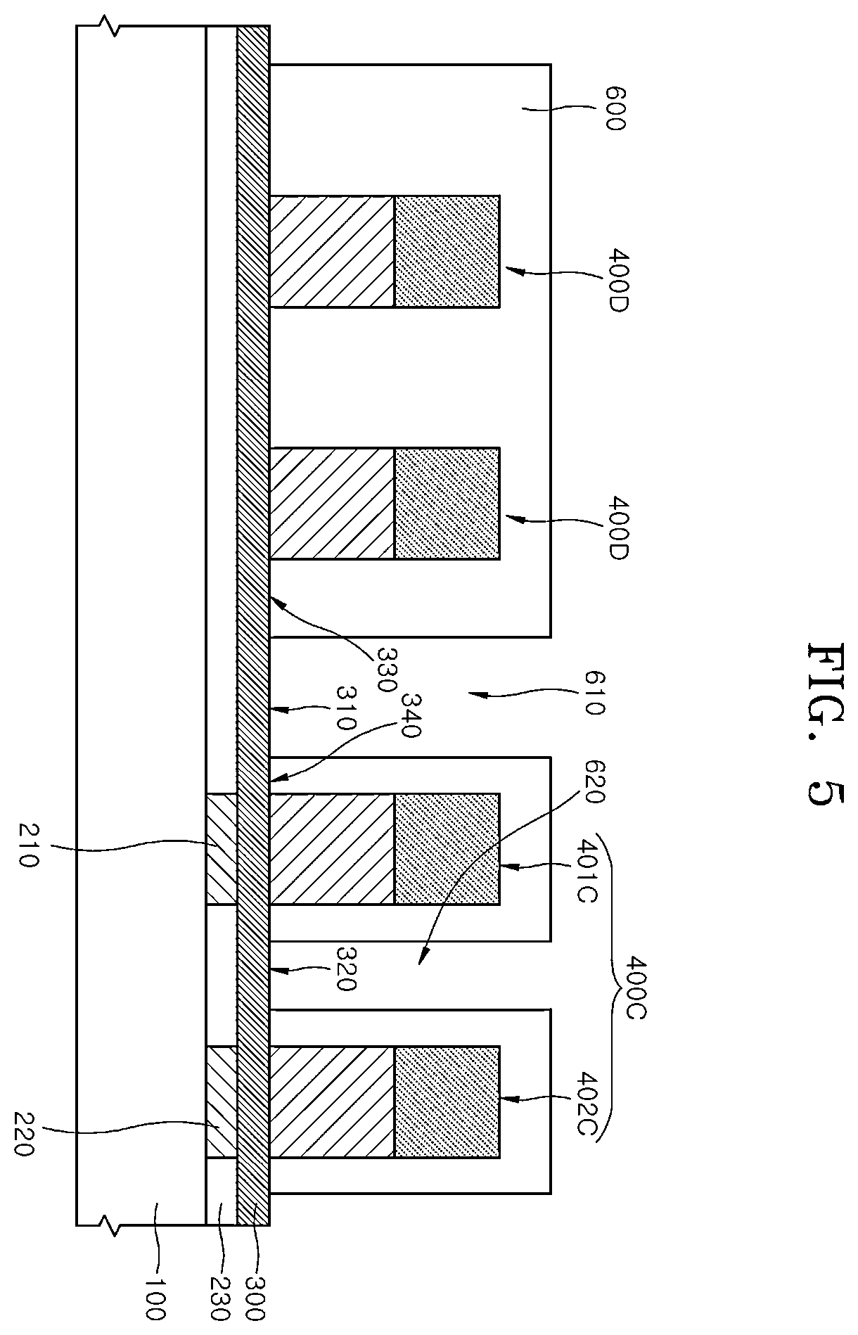 Patent US12568829 Figure 5 – Packaging device including bumps and method of manufacturing the same