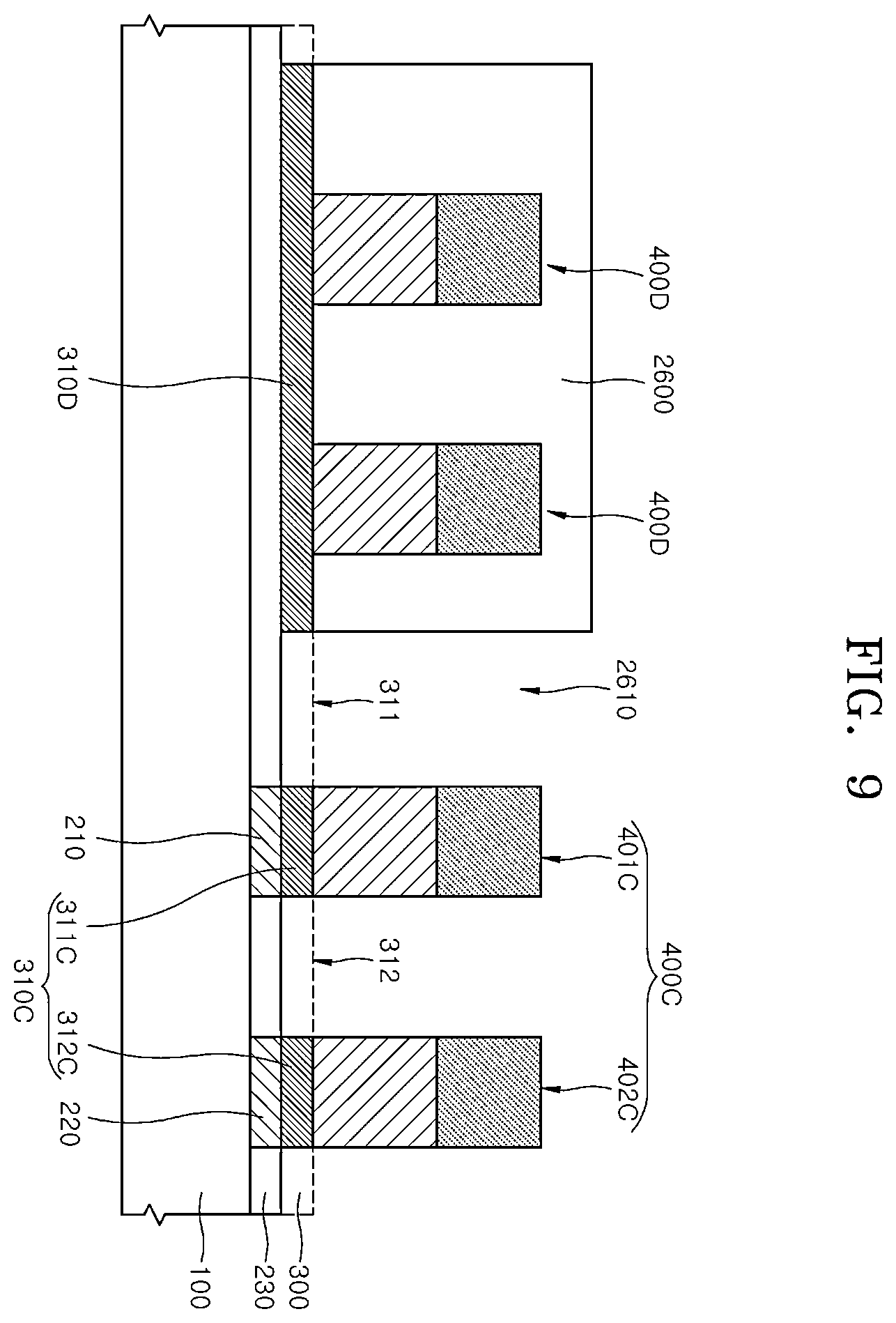Patent US12568829 Figure 9 – Packaging device including bumps and method of manufacturing the same
