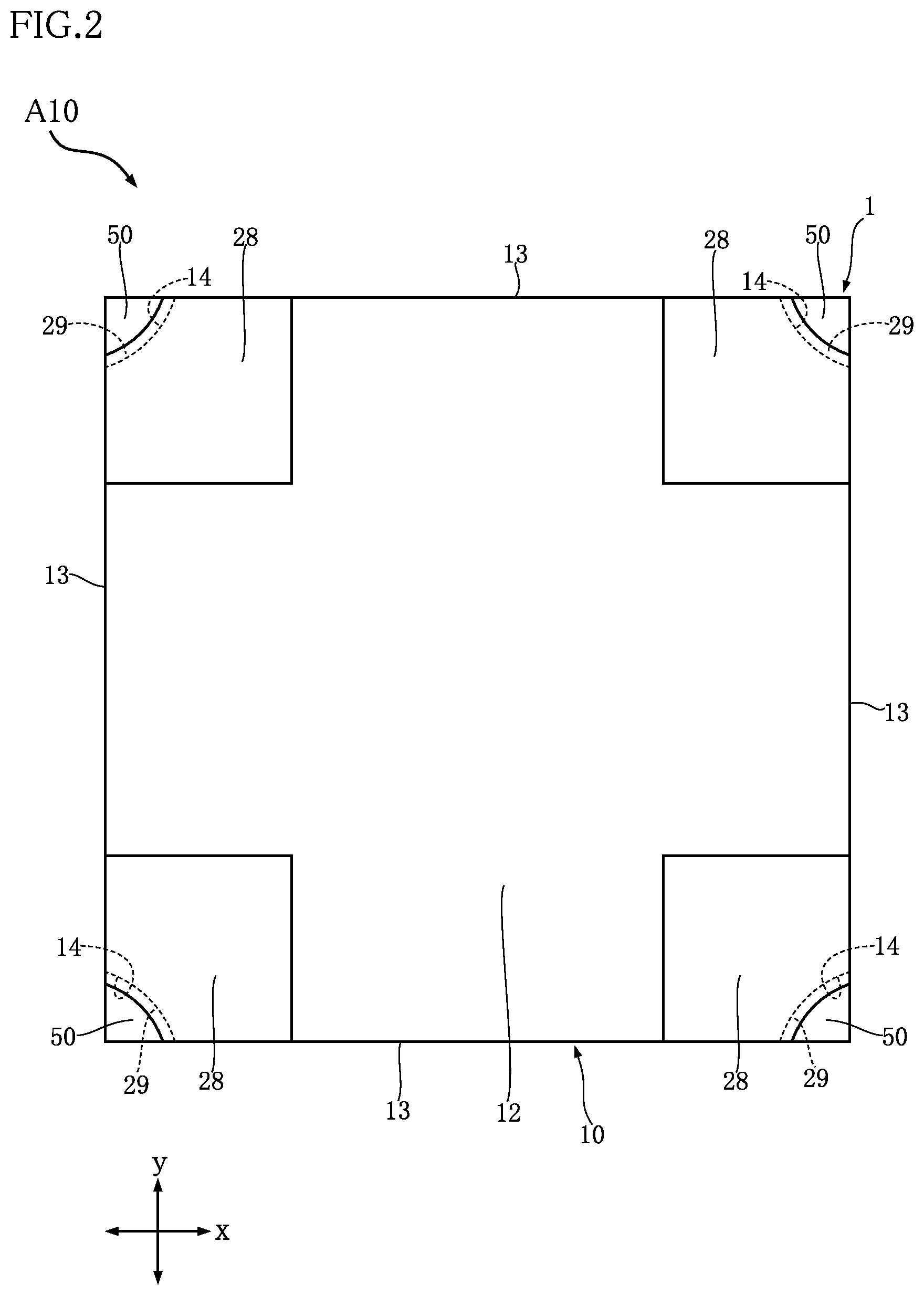Patent US12568830 Figure 2 – Semiconductor device with x-shaped die pad to reduce thermal stress and ion migration from bonding layer