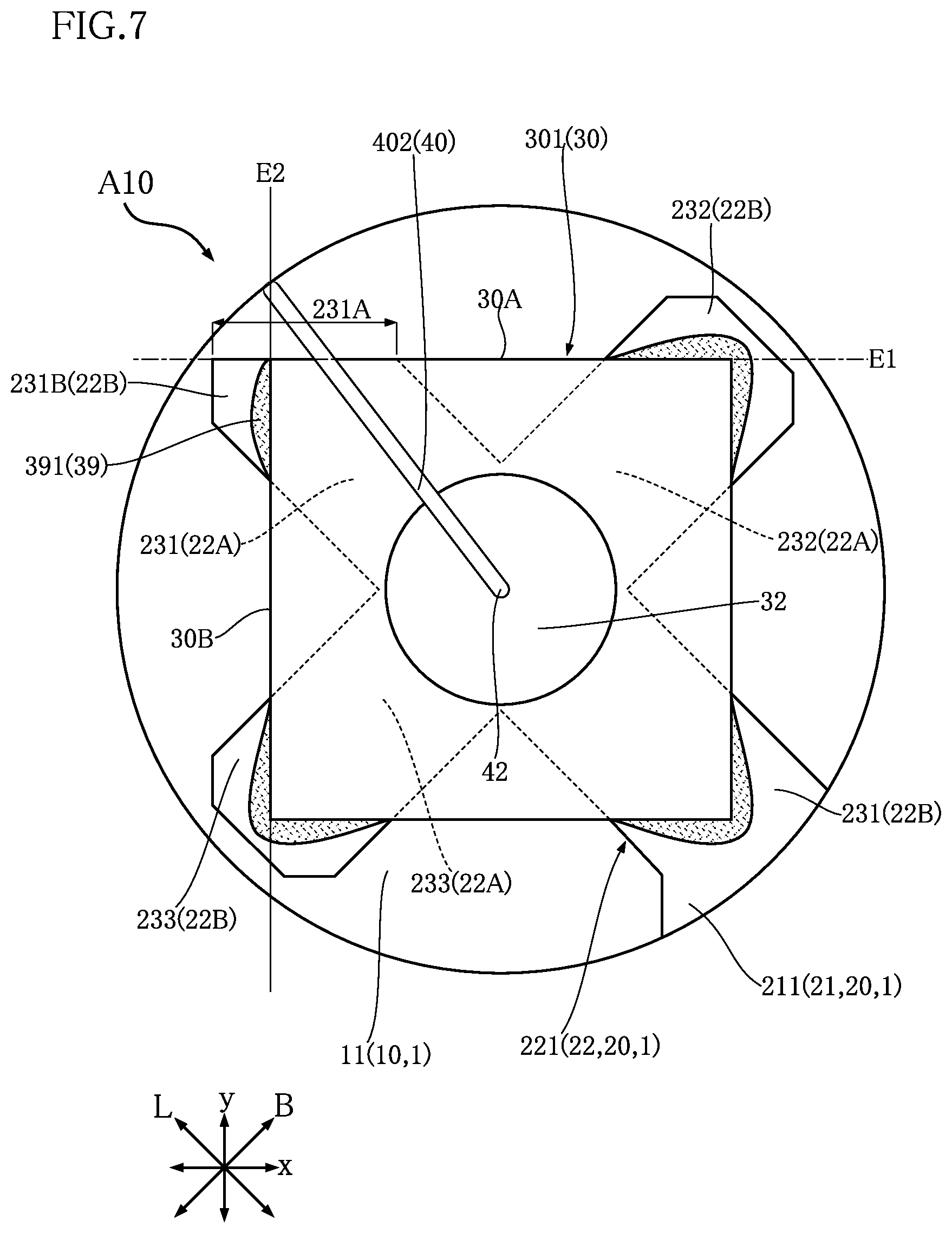 Patent US12568830 Figure 5 – Semiconductor device with x-shaped die pad to reduce thermal stress and ion migration from bonding layer