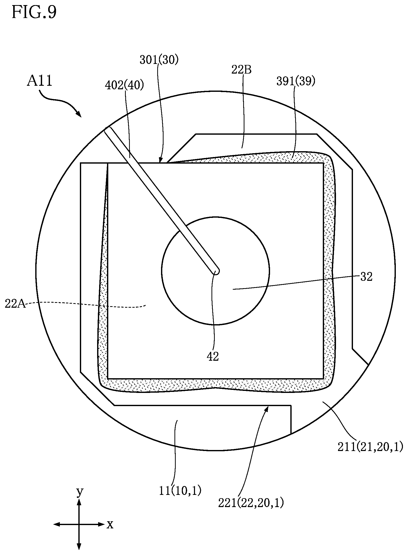 Patent US12568830 Figure 7 – Semiconductor device with x-shaped die pad to reduce thermal stress and ion migration from bonding layer