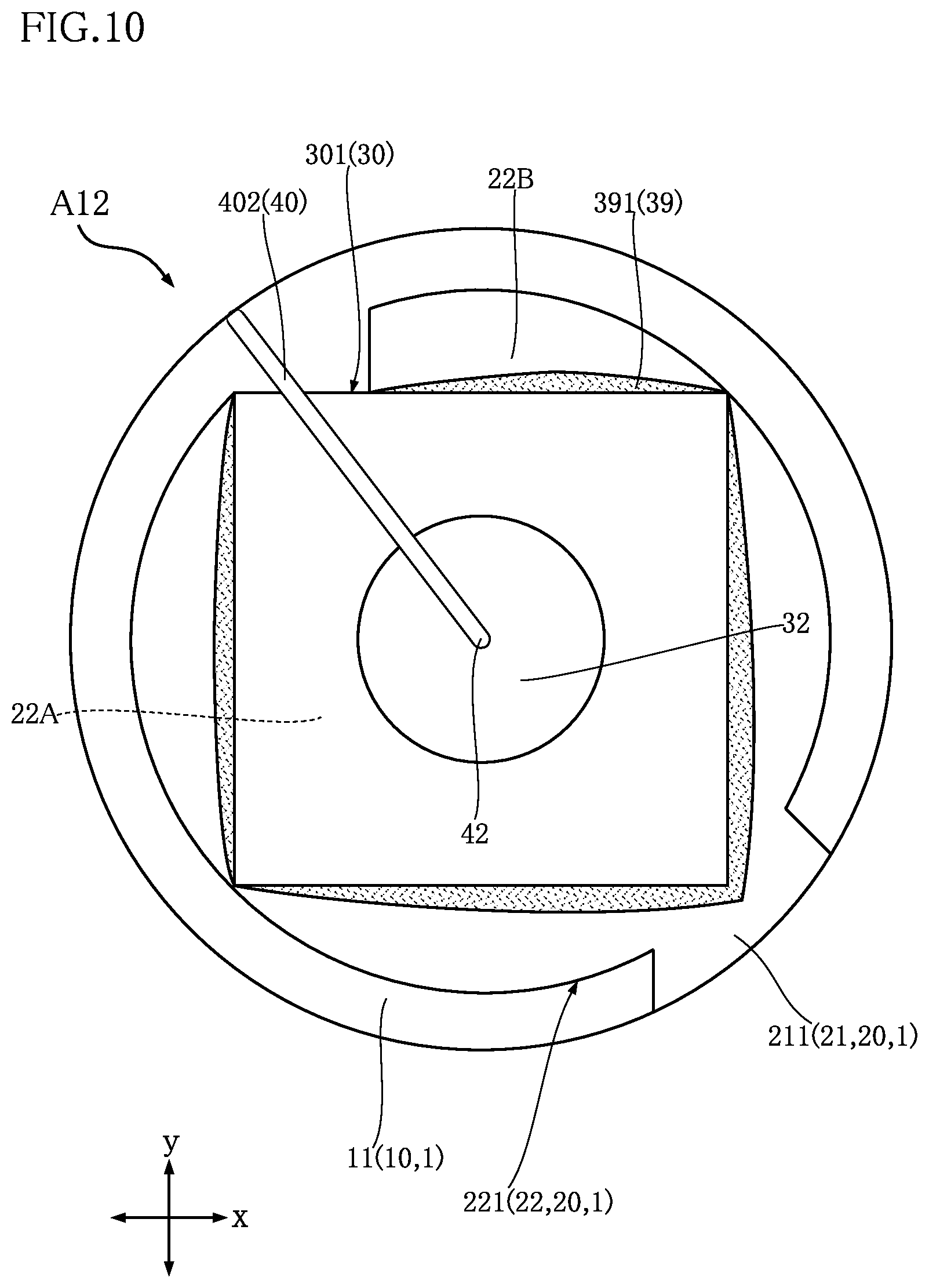 Patent US12568830 Figure 8 – Semiconductor device with x-shaped die pad to reduce thermal stress and ion migration from bonding layer
