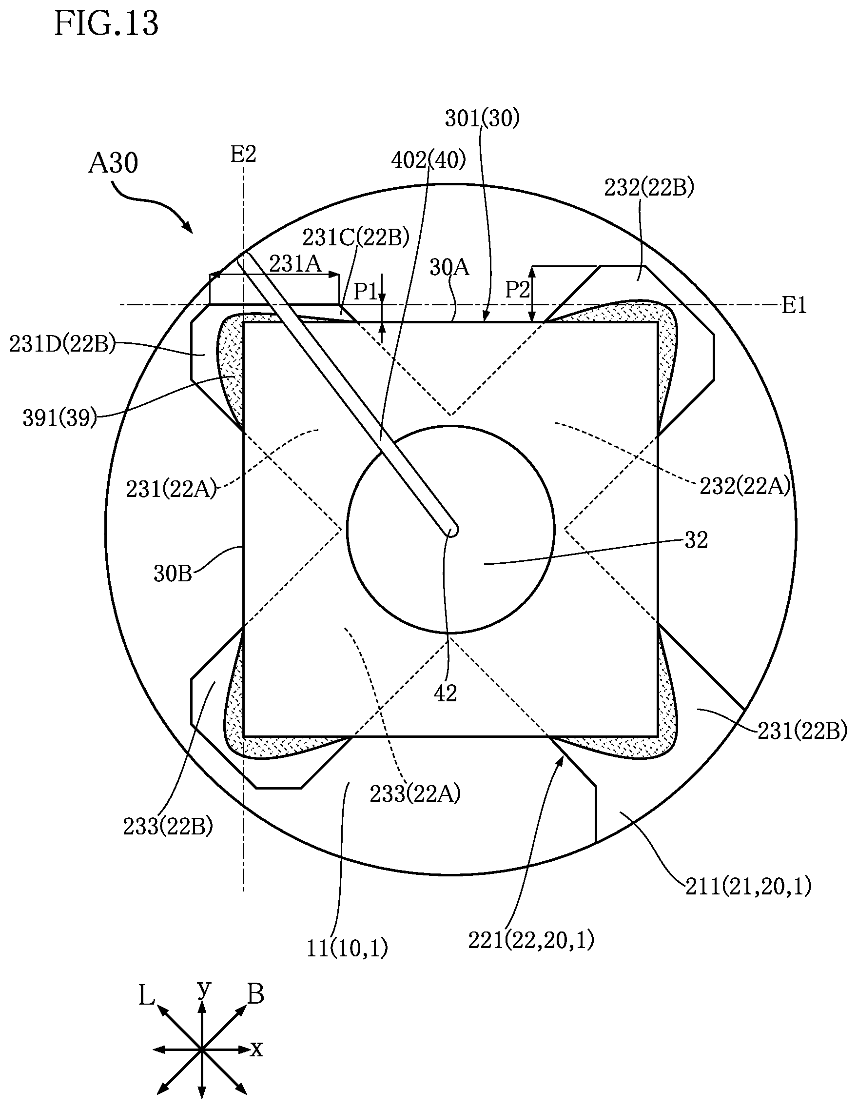 Patent US12568830 Figure 11 – Semiconductor device with x-shaped die pad to reduce thermal stress and ion migration from bonding layer