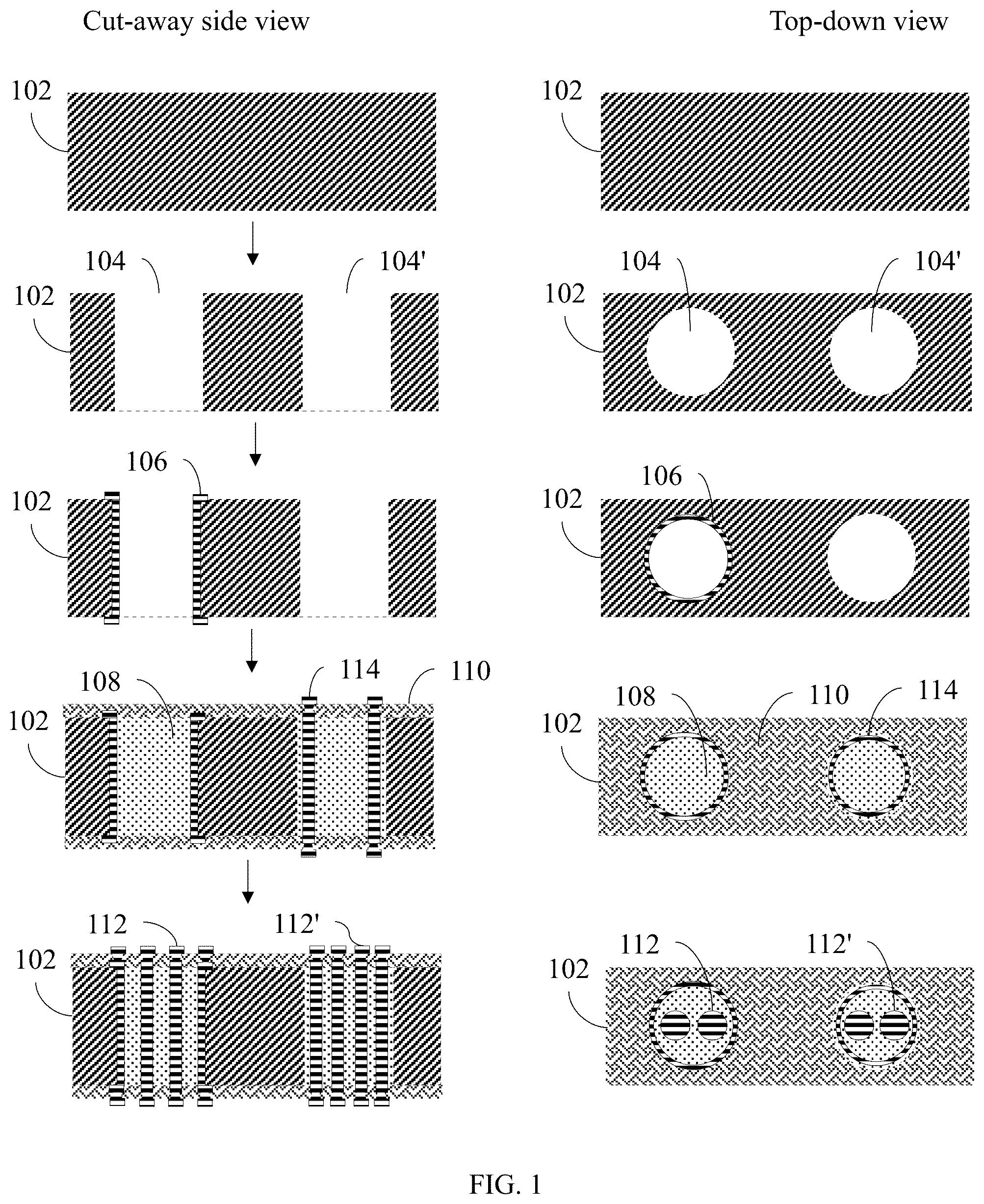 Patent US12568832 Figure 1 – Through package vertical interconnect and method of making same