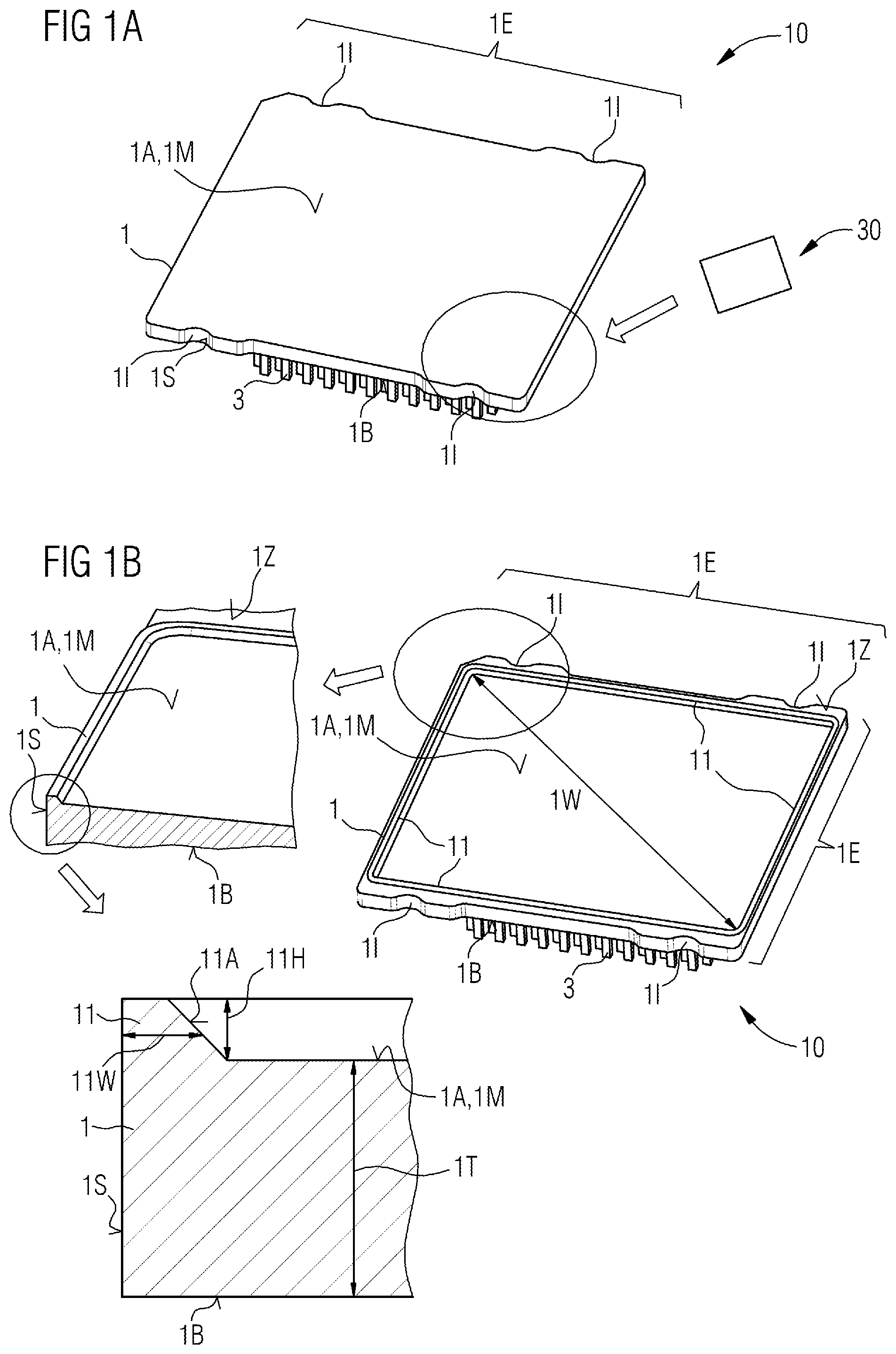 Patent US12568838 — Base plate having sidewall, power semiconductor module comprising the base plate and method for producing the base plate — Figure 1