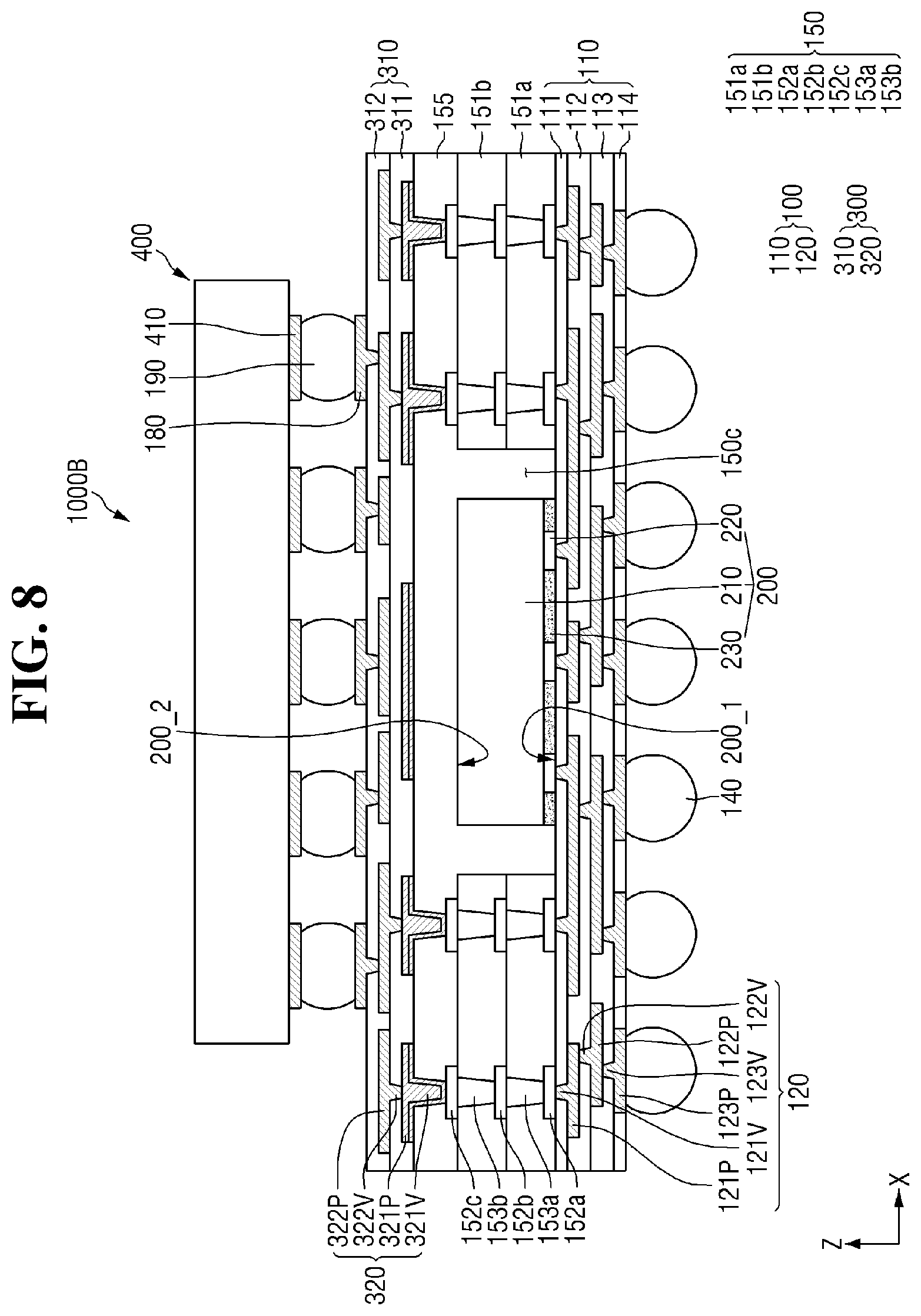 Patent US12568839 Figure 8 – Semiconductor package and method of fabricating the same