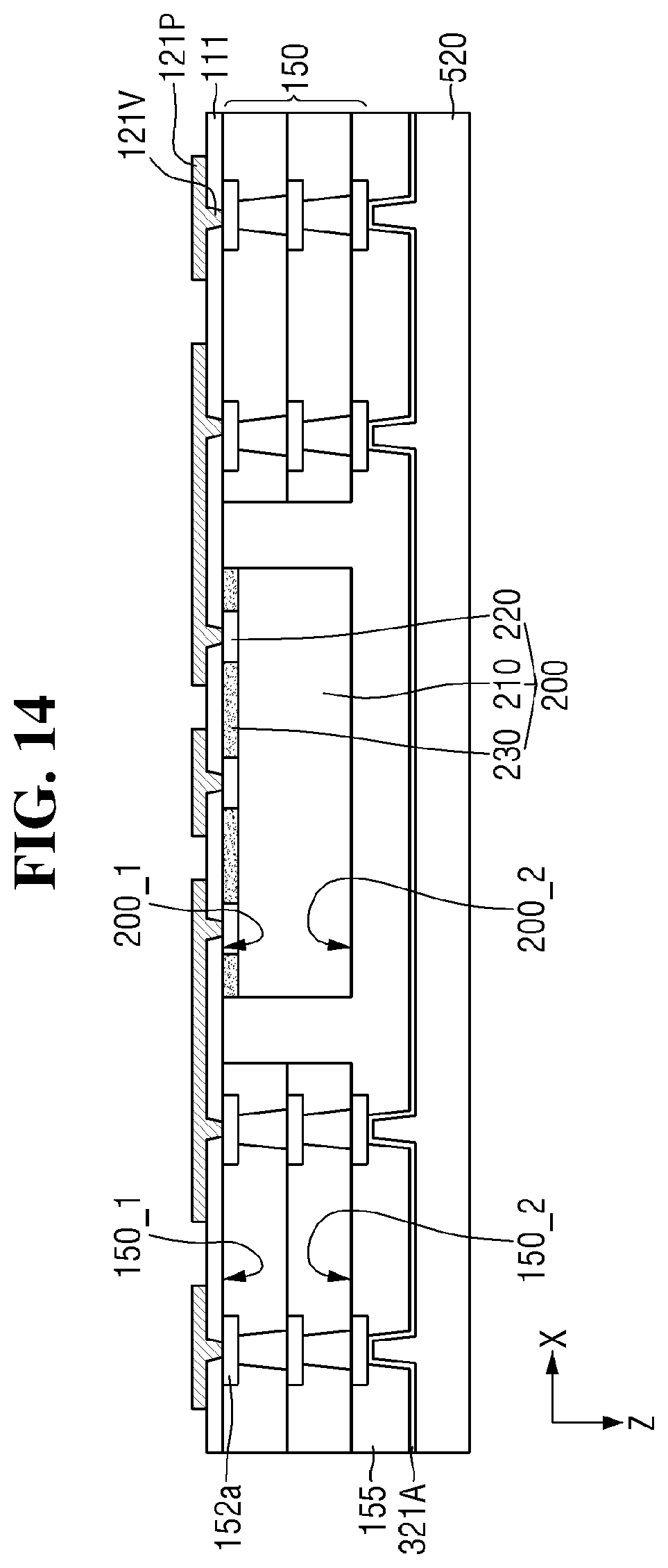 Patent US12568839 Figure 14 – Semiconductor package and method of fabricating the same