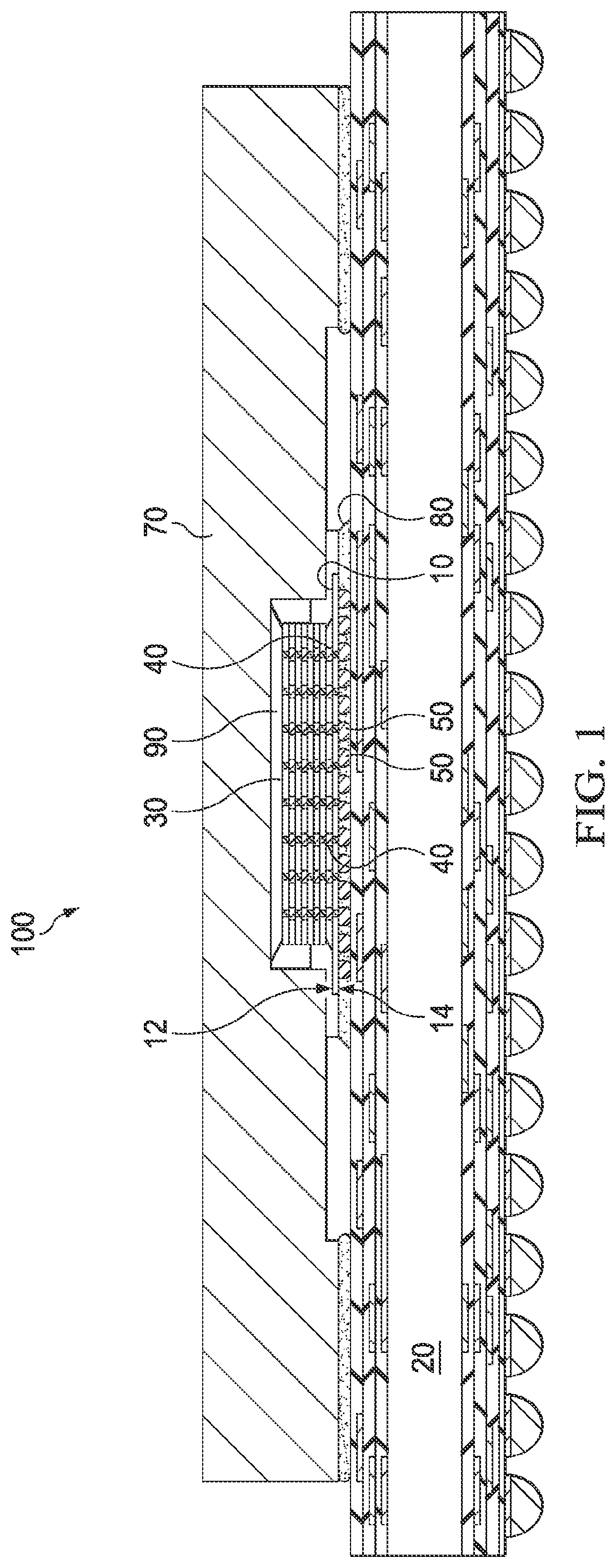 Patent US12568849 Figure 1 – Dam for three-dimensional integrated circuit
