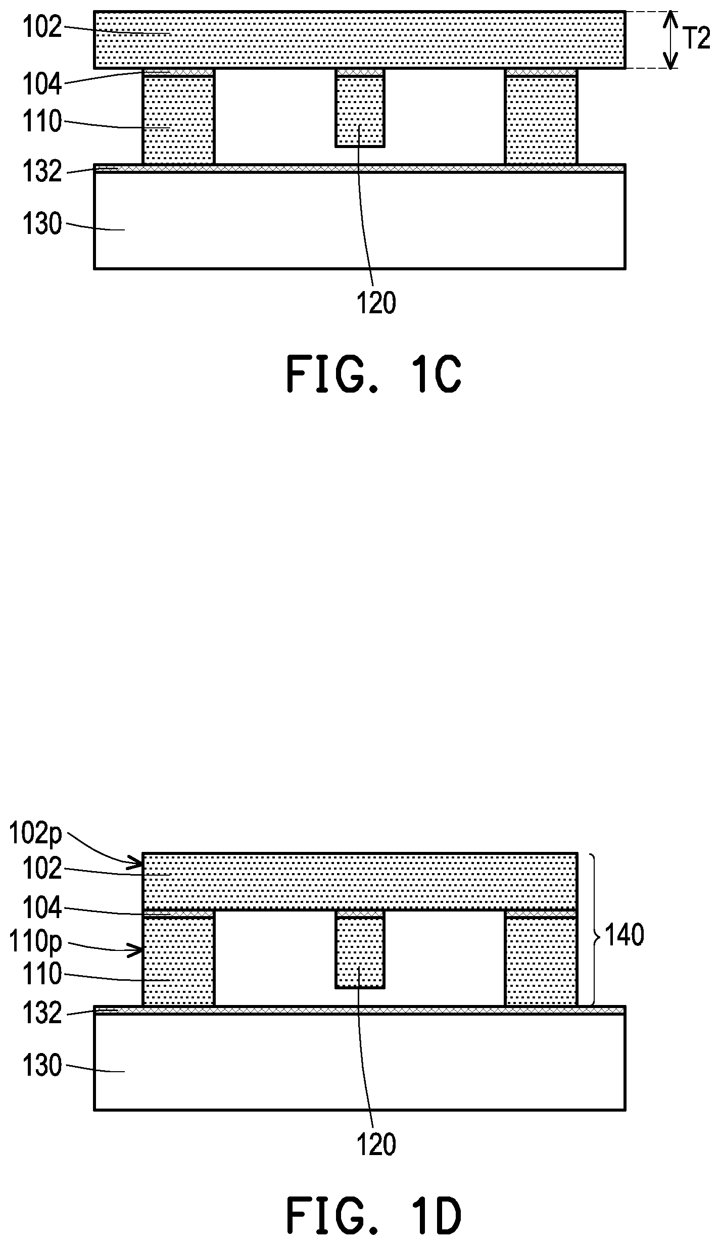 Patent US12568854 Figure 2 – Semiconductor packages having semiconductor blocks surrounding semiconductor device