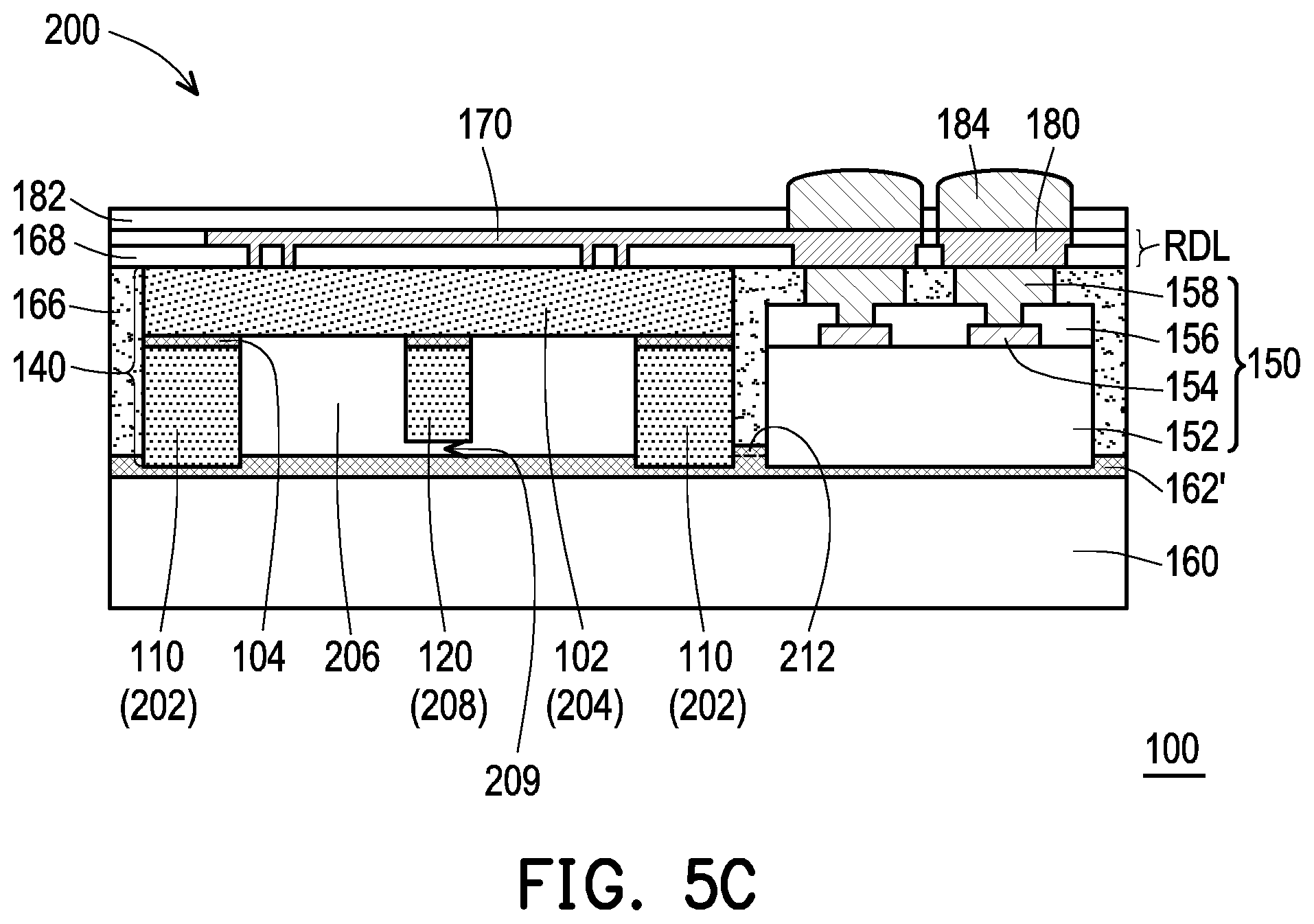 Patent US12568854 Figure 12 – Semiconductor packages having semiconductor blocks surrounding semiconductor device