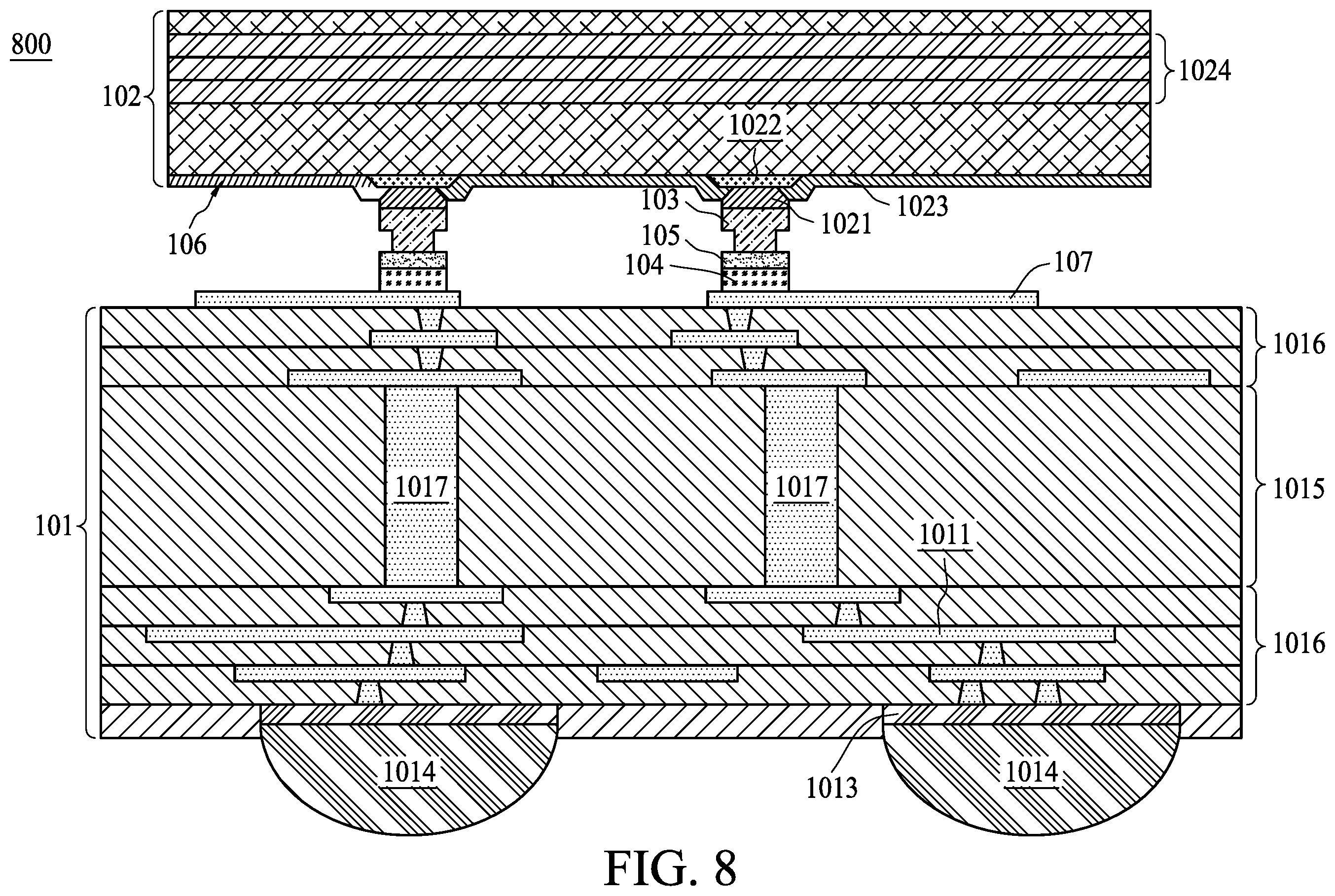 Patent US12568866 Figure 8 – Semiconductor structure and method of manufacturing the same