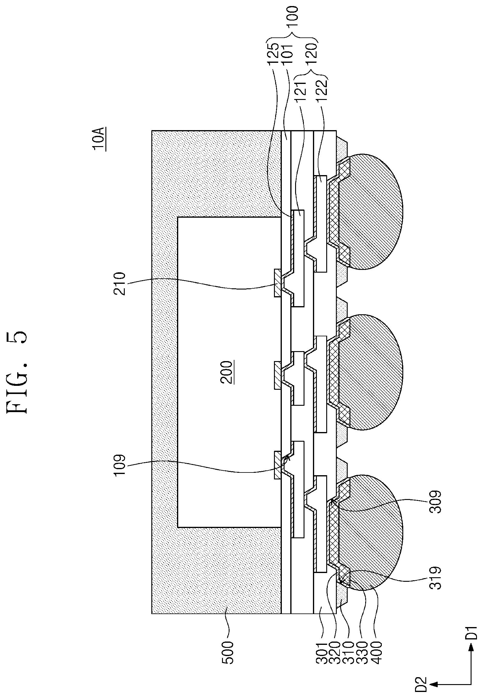 Patent US12568867 Figure 16 – Semiconductor package including under-bump protection patterns and method of manufacturing the semiconductor package