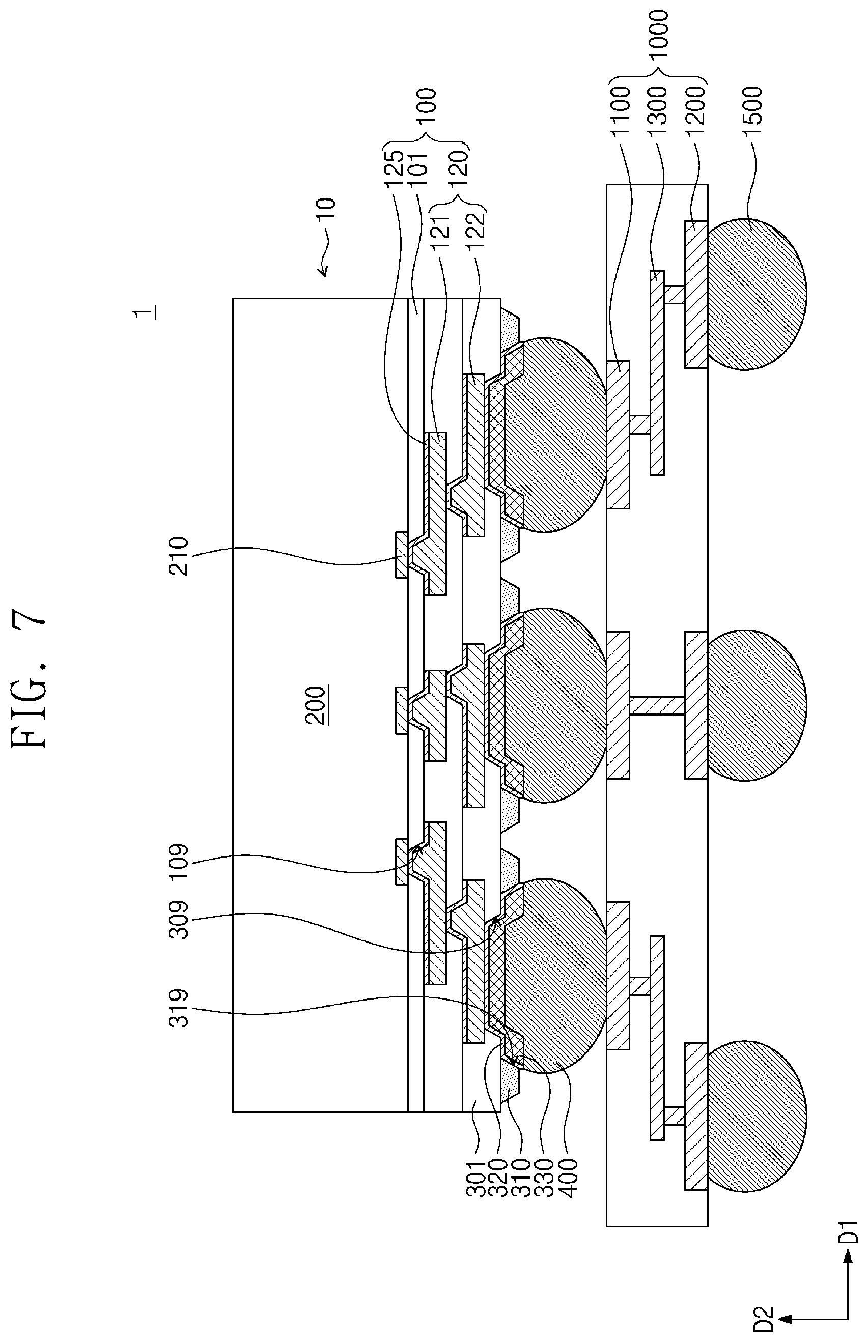 Patent US12568867 Figure 19 – Semiconductor package including under-bump protection patterns and method of manufacturing the semiconductor package