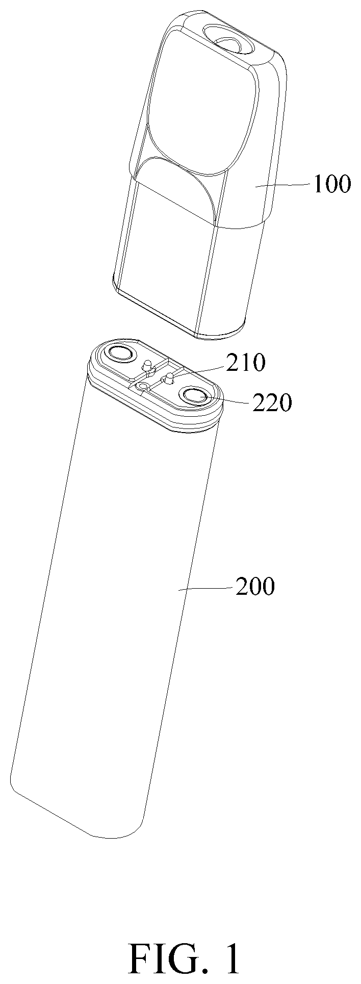 Patent US12569007 Figure 1 – E-cigarette vaporizer and e-cigarette
