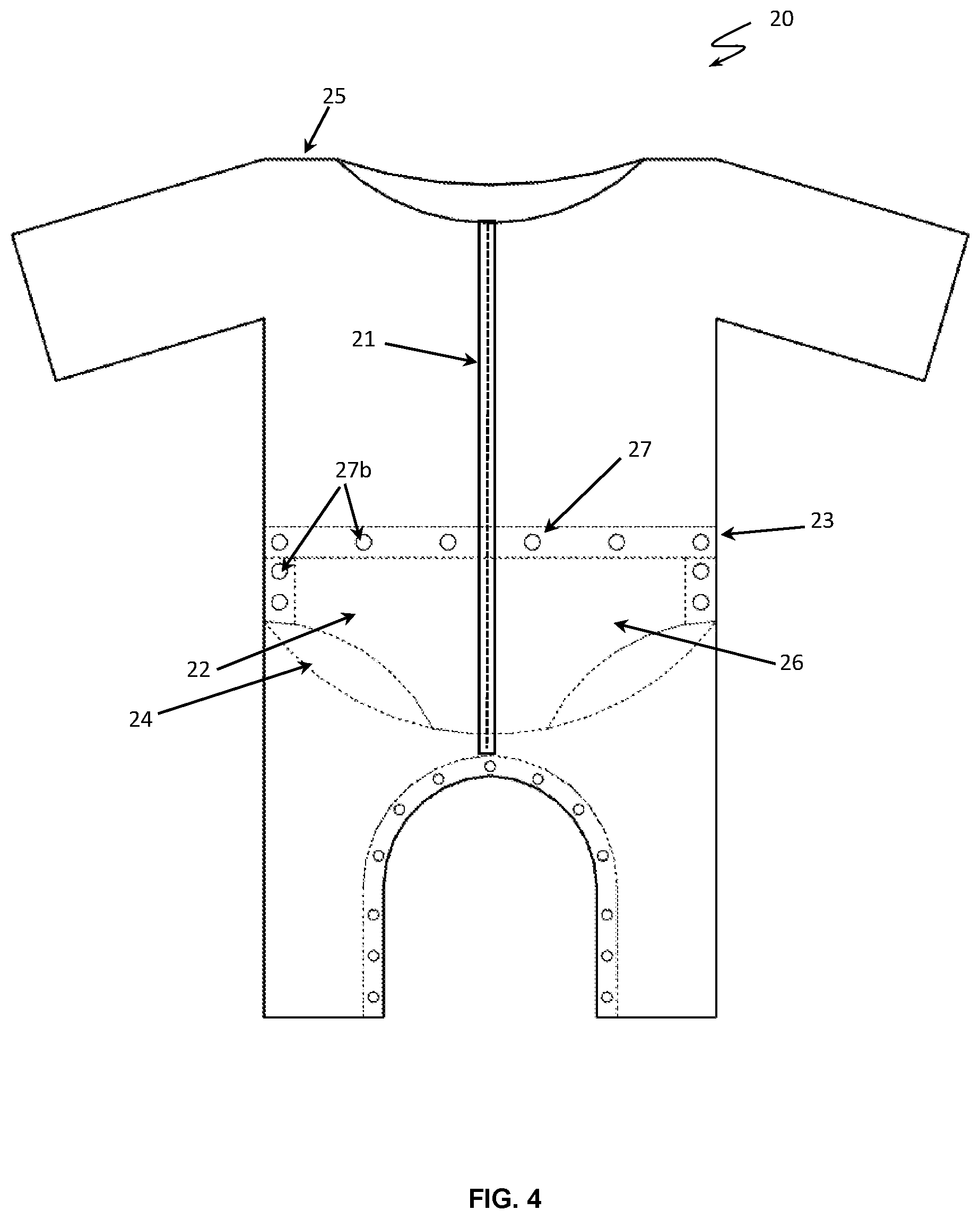 Patent US12569013 Figure 3 – Garment with diaper support