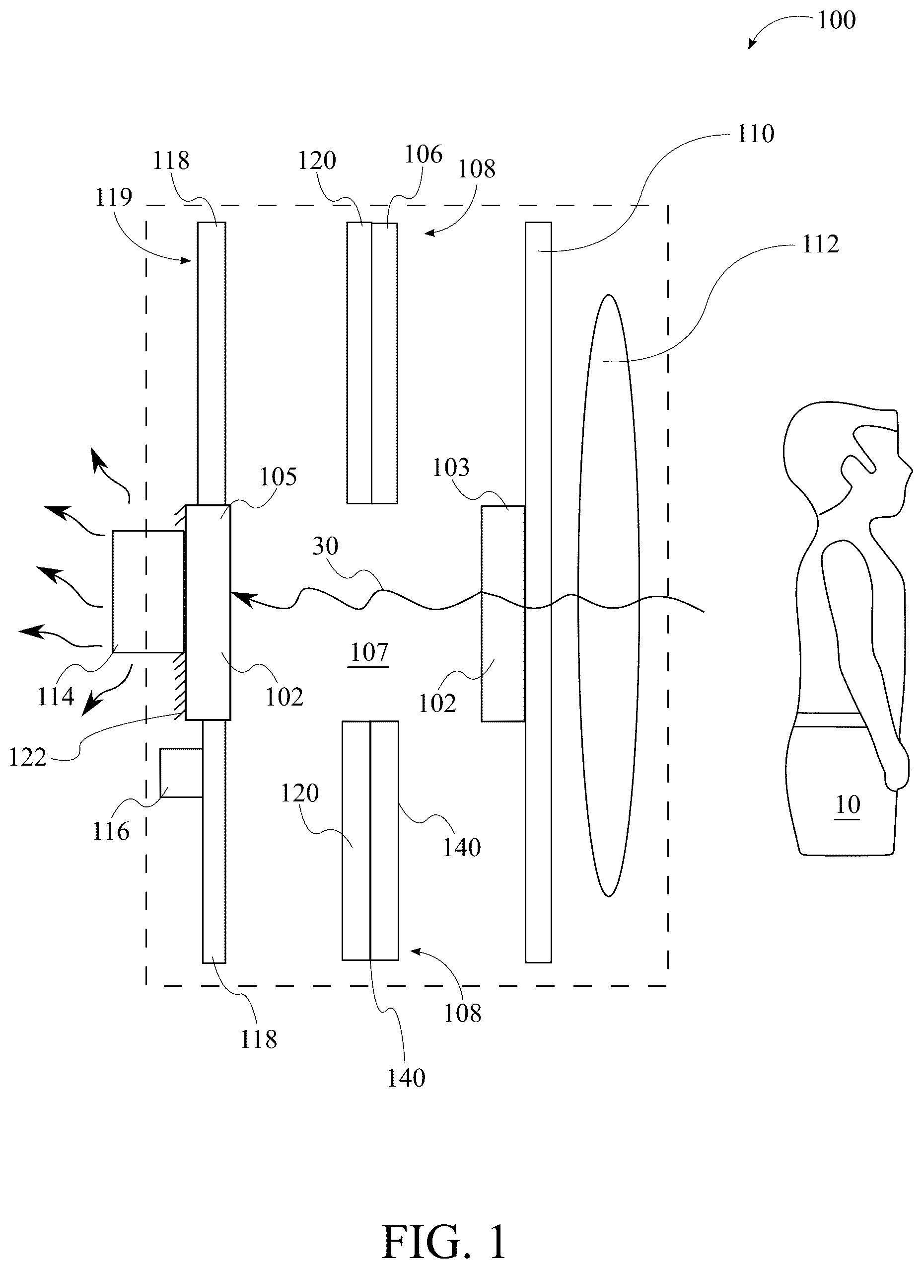 Patent US12569014 Figure 1 – Portable cooling device