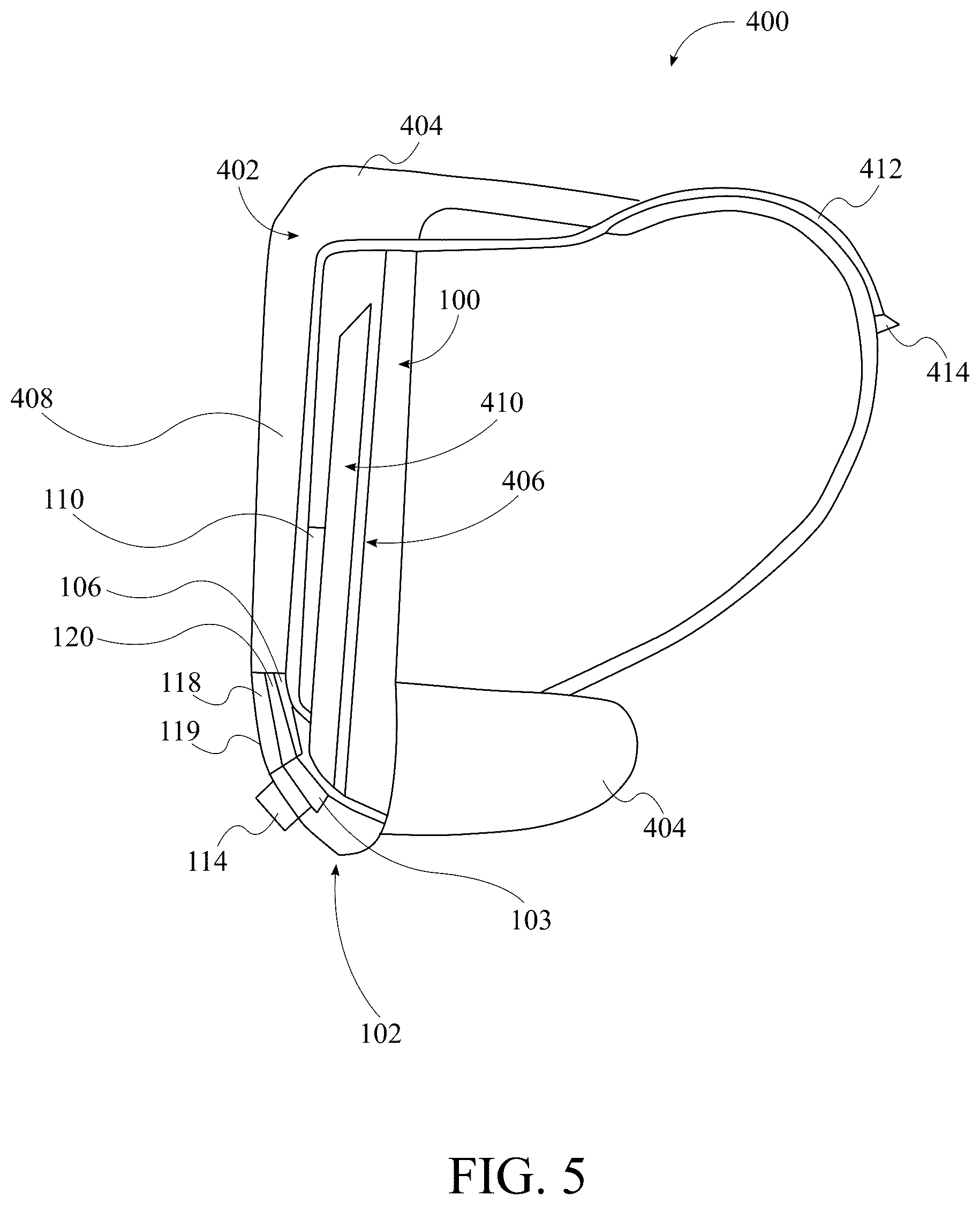 Patent US12569014 Figure 5 – Portable cooling device