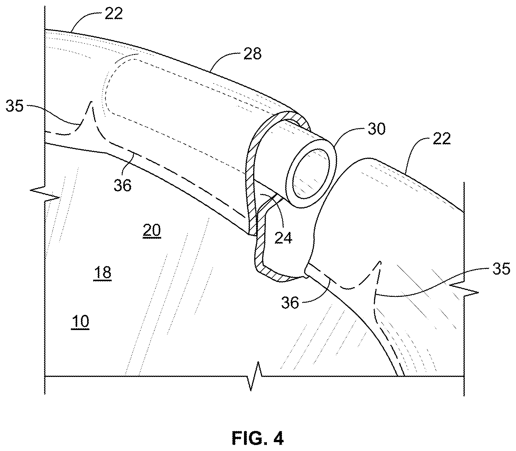 Patent US12569019 Figure 4 – Glove construction