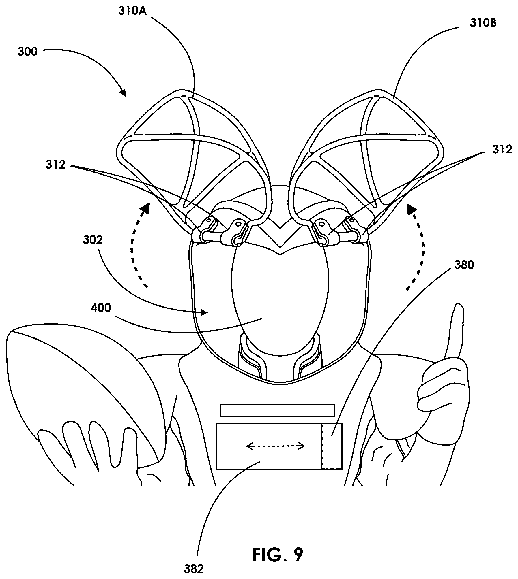 Patent US12569024 Figure 9 – Impact protection suit
