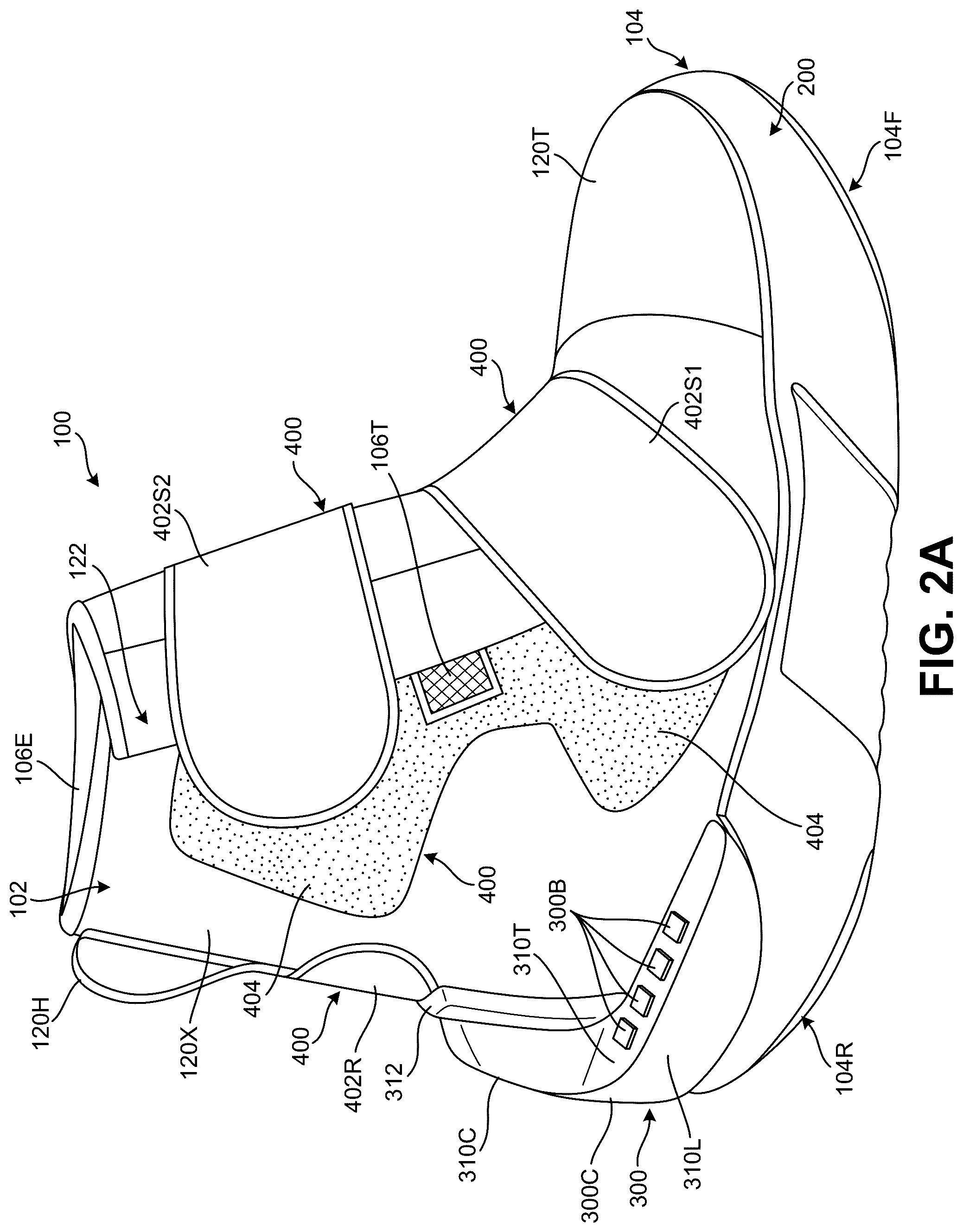 Patent US12569025 Figure 2 – Footwear structures providing compression and thermal treatment