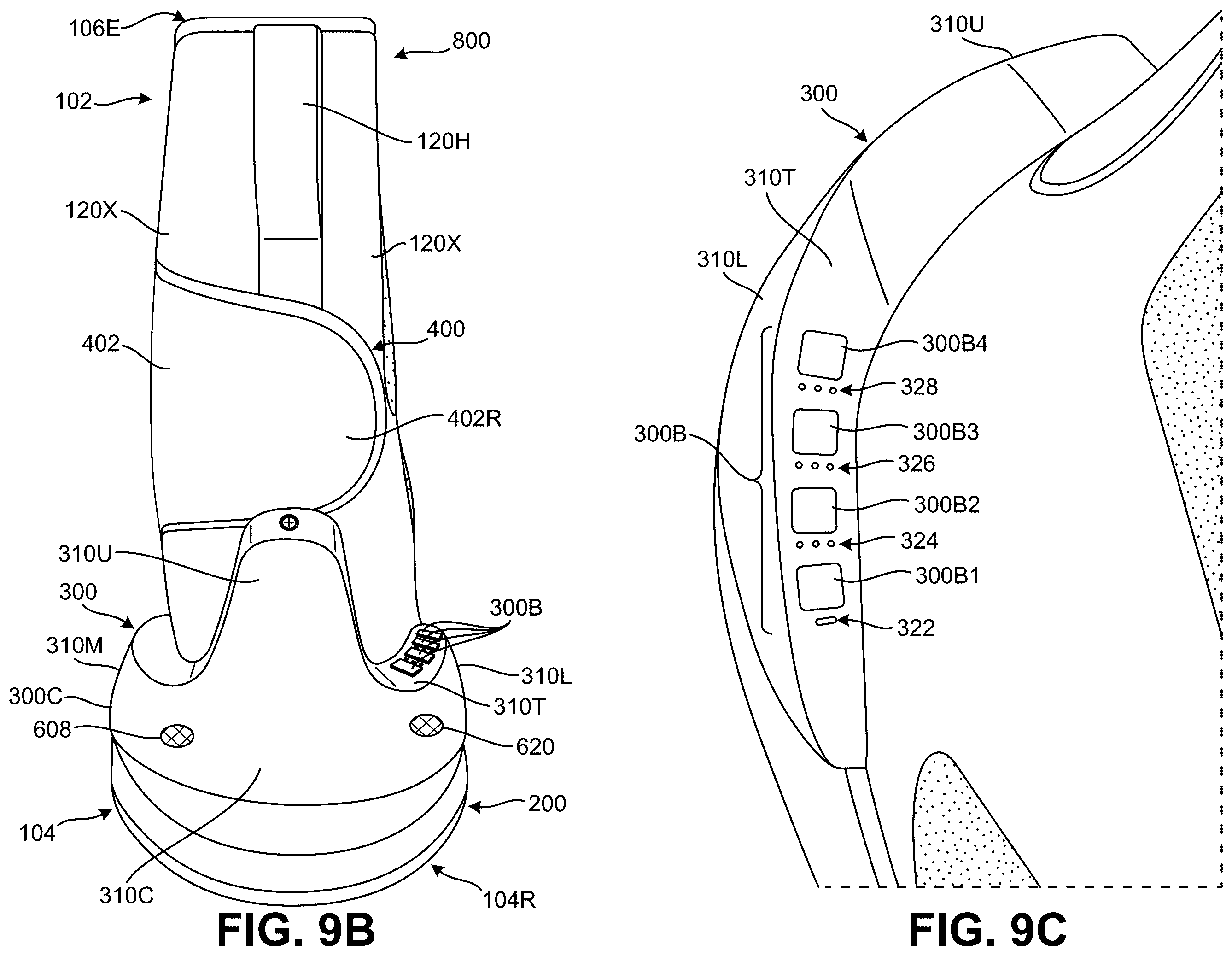 Patent US12569025 Figure 15 – Footwear structures providing compression and thermal treatment