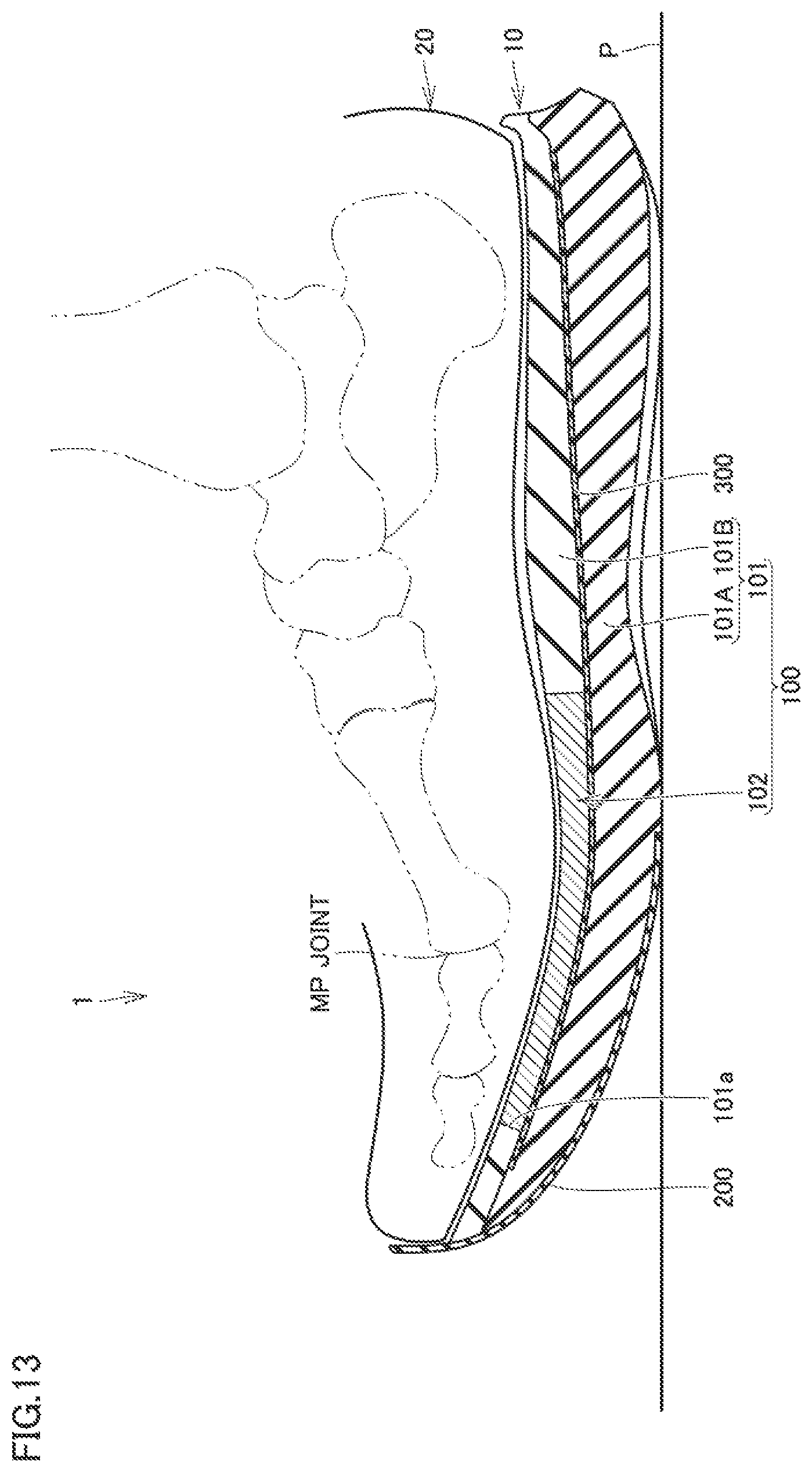 Patent US12569029 Figure 10 – Sole and shoe