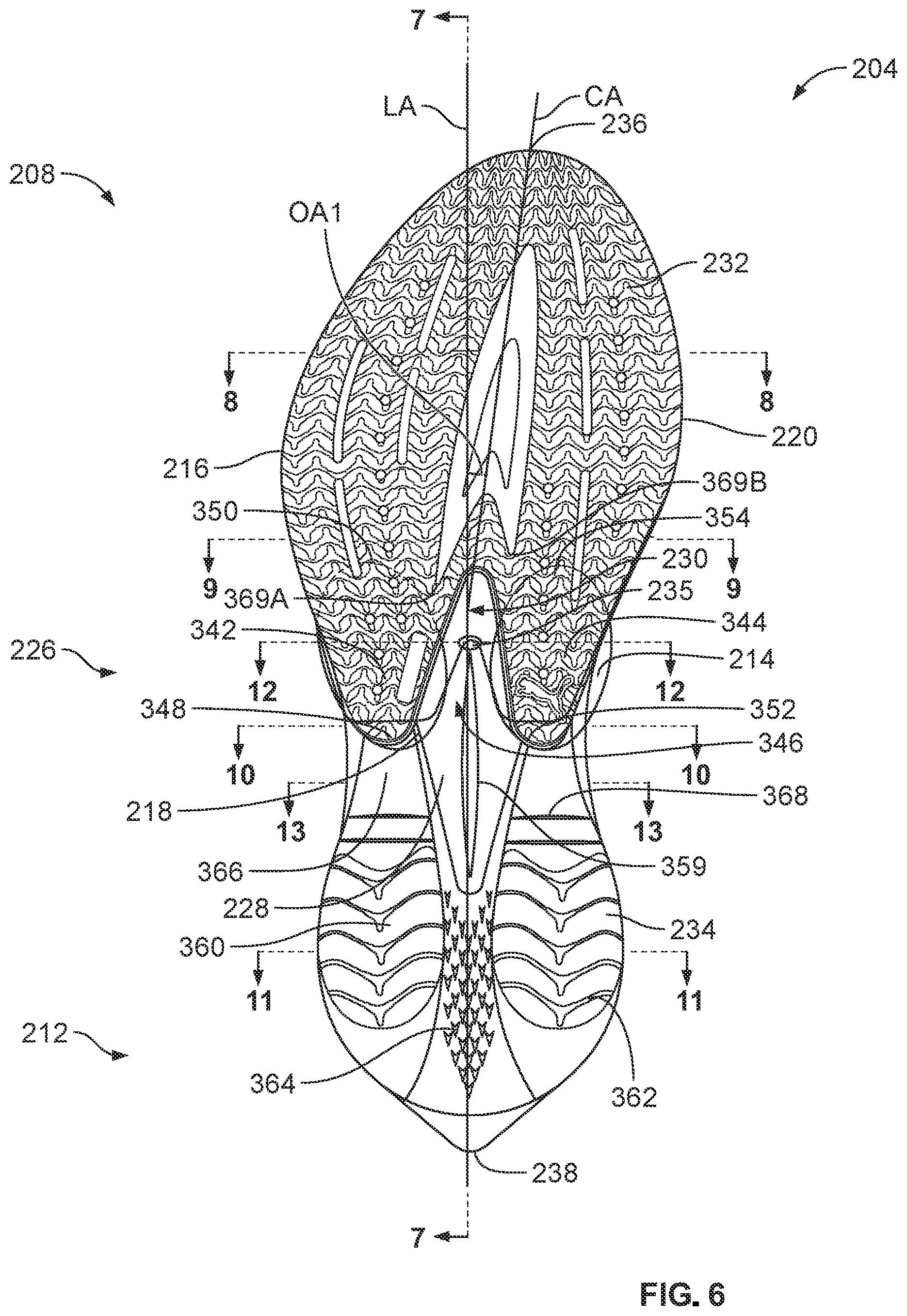 Patent US12569031 Figure 5 – Sole structure for an article of footwear