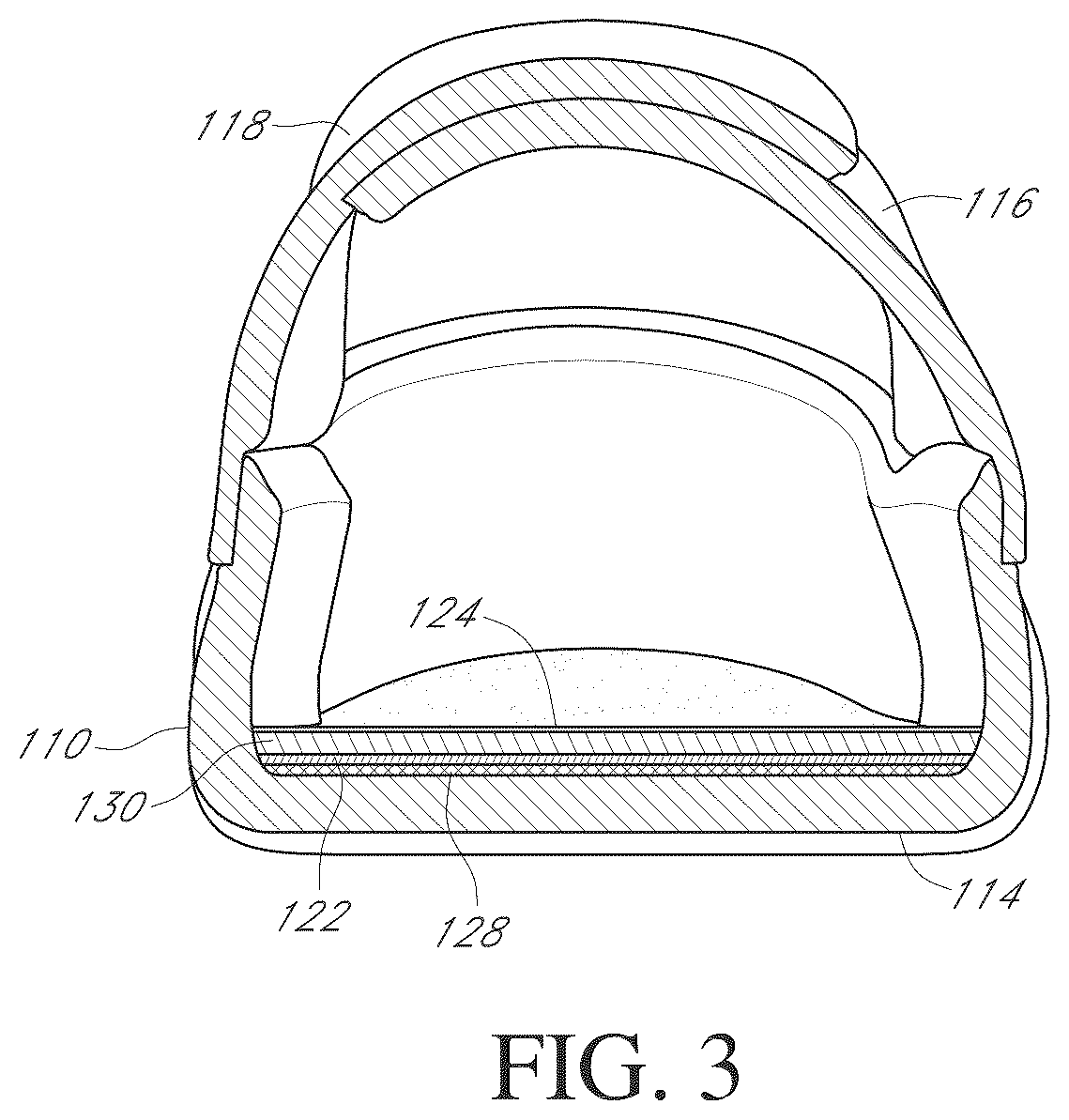 Patent US12569035 Figure 3 – Adhesive insert for shoe sole cleaning and protection