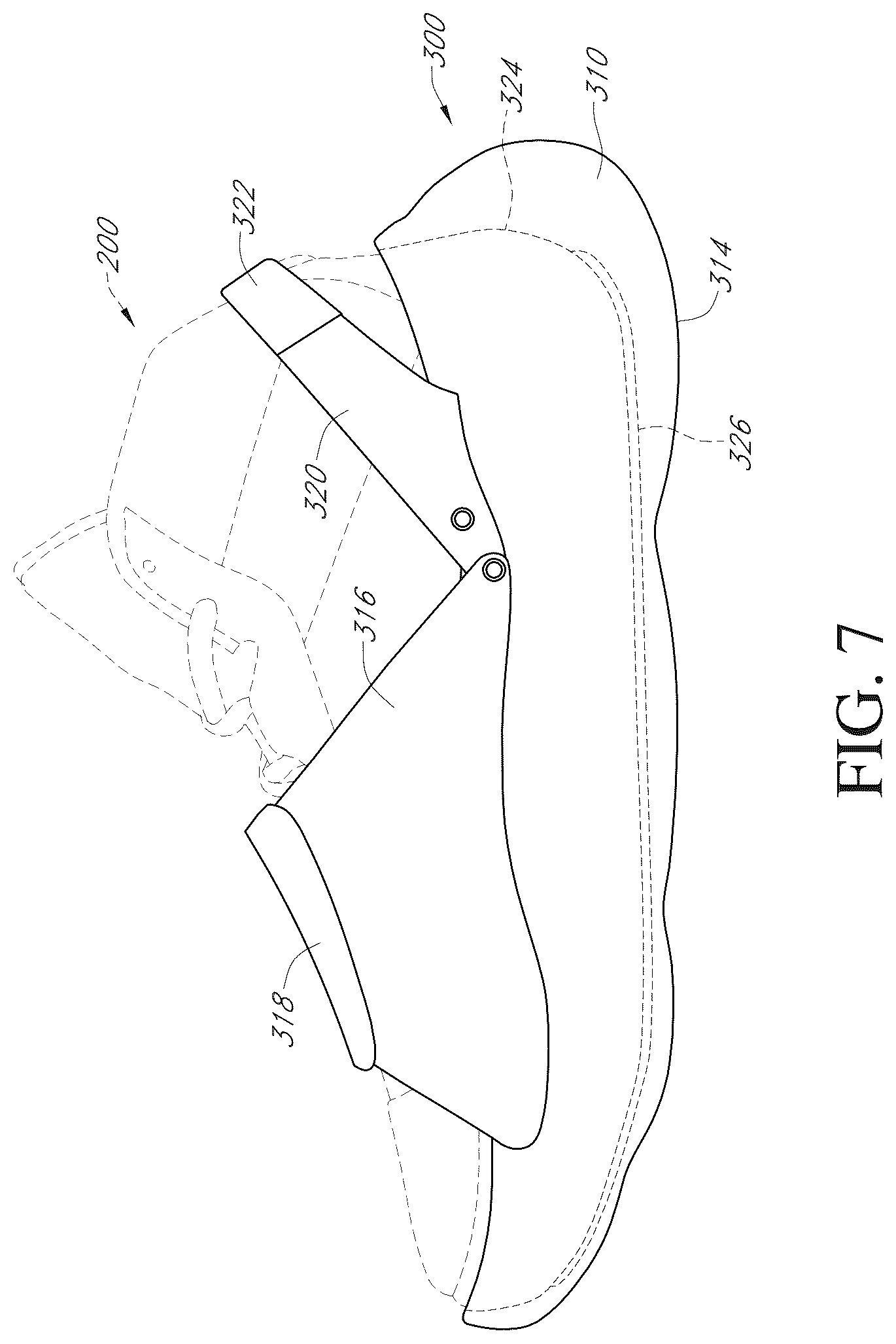 Patent US12569035 Figure 7 – Adhesive insert for shoe sole cleaning and protection