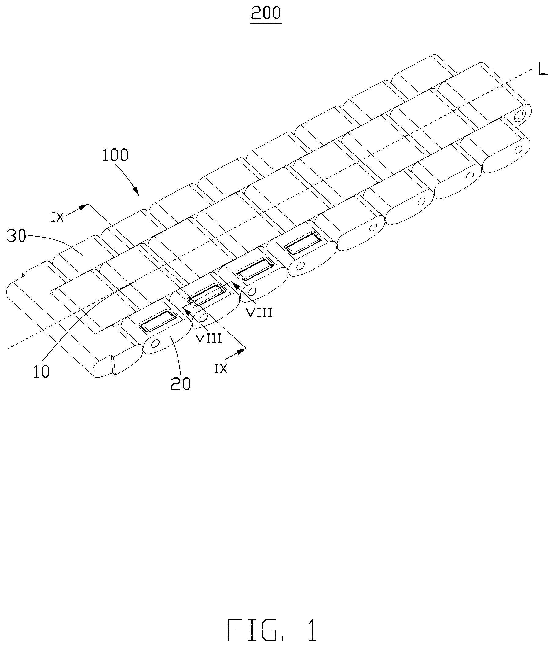Patent US12569040 Figure 1 – Adjustable-length watch strap