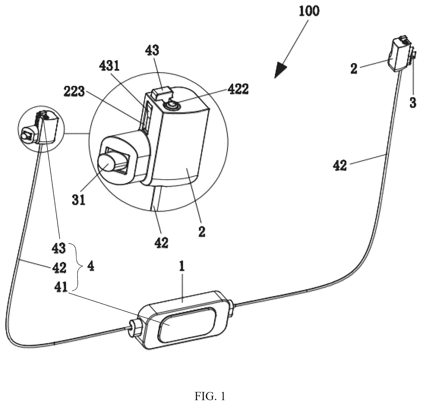 Patent US12569043 Figure 1 – Locking device and suitcase having same