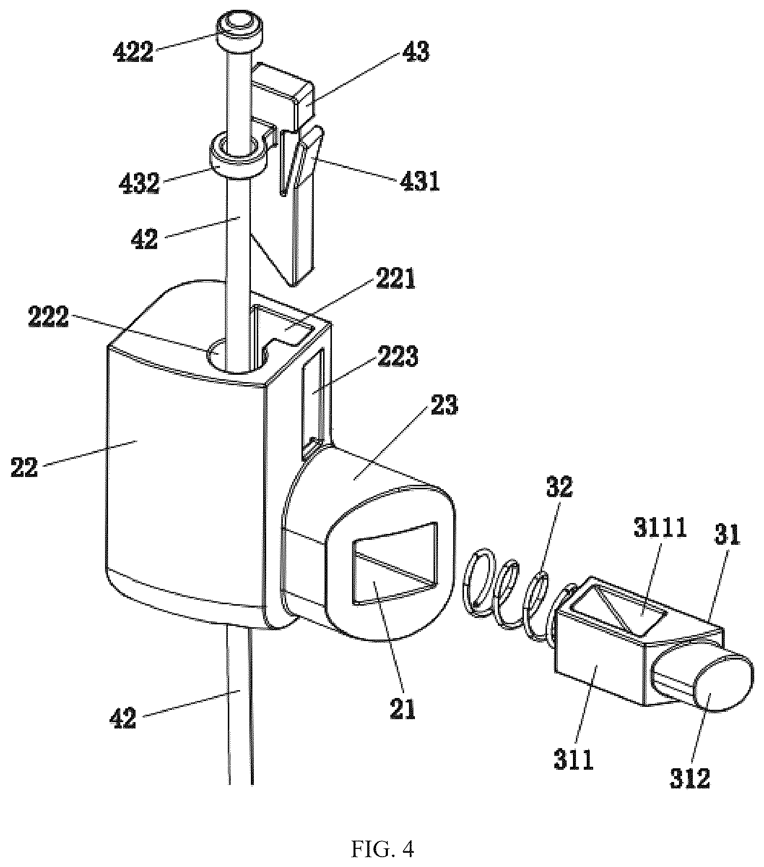 Patent US12569043 Figure 4 – Locking device and suitcase having same