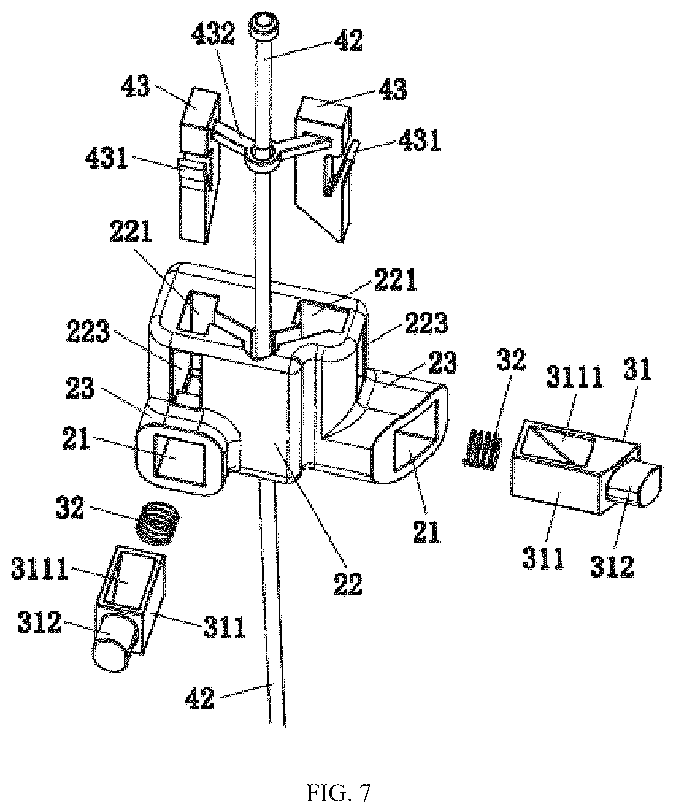 Patent US12569043 Figure 7 – Locking device and suitcase having same