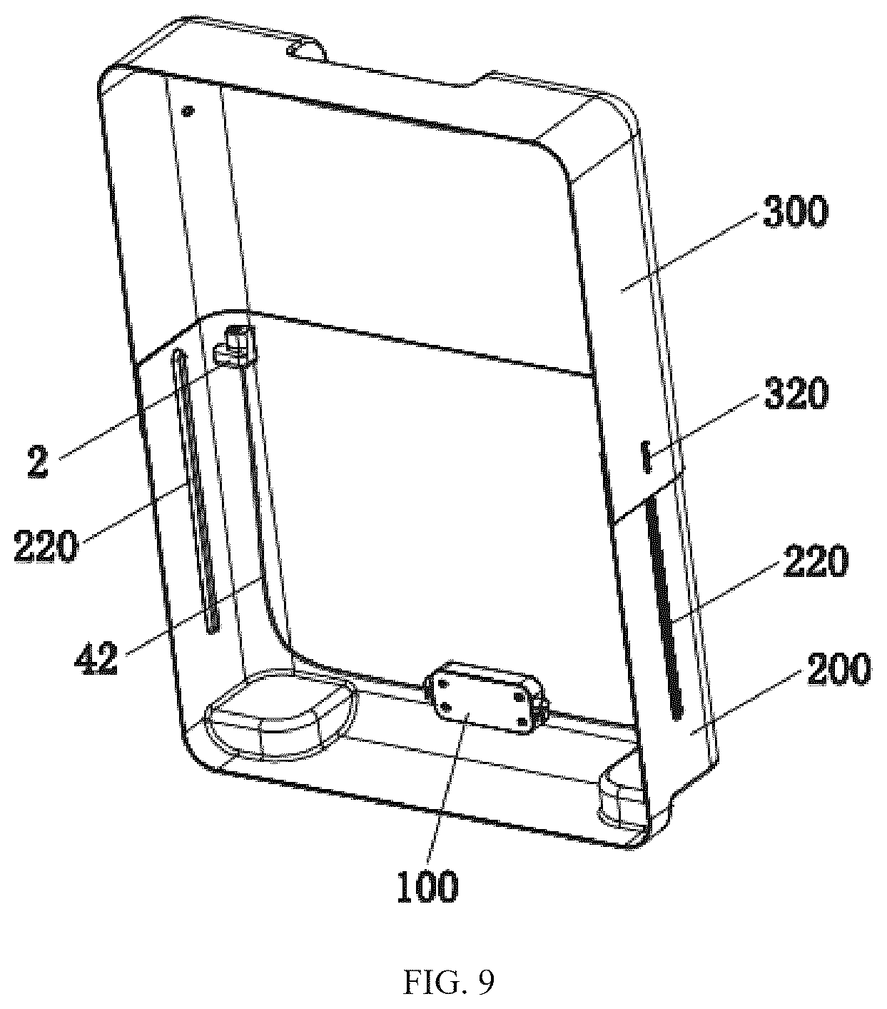 Patent US12569043 Figure 9 – Locking device and suitcase having same