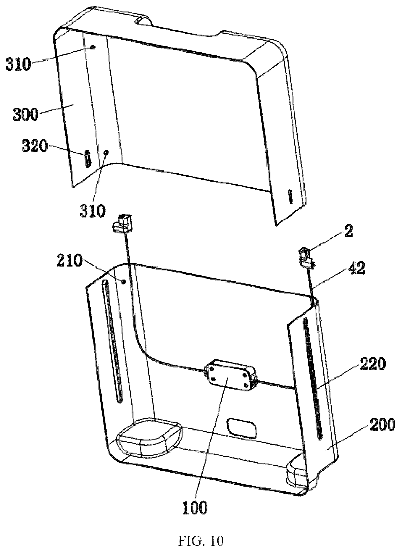Patent US12569043 Figure 10 – Locking device and suitcase having same