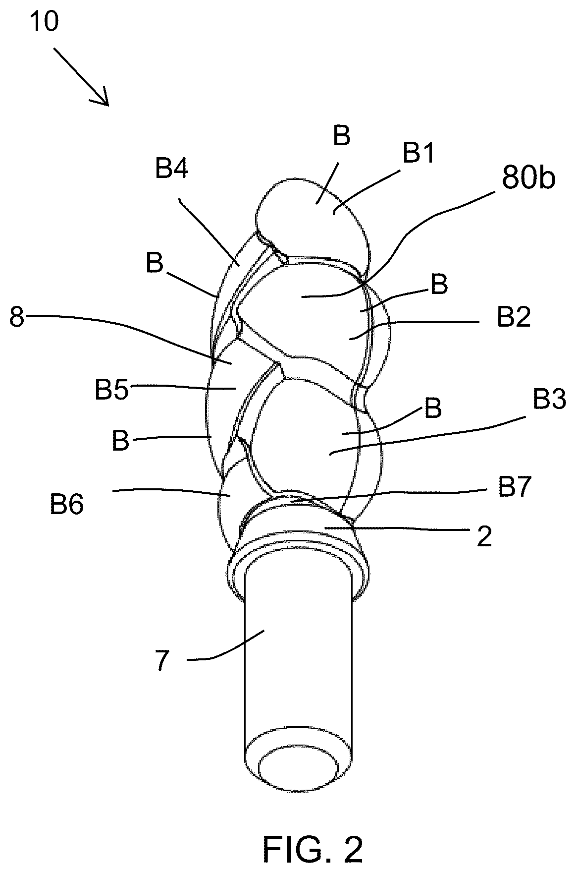 Patent US12569050 Figure 3 – Applicator head for applying a cosmetic product