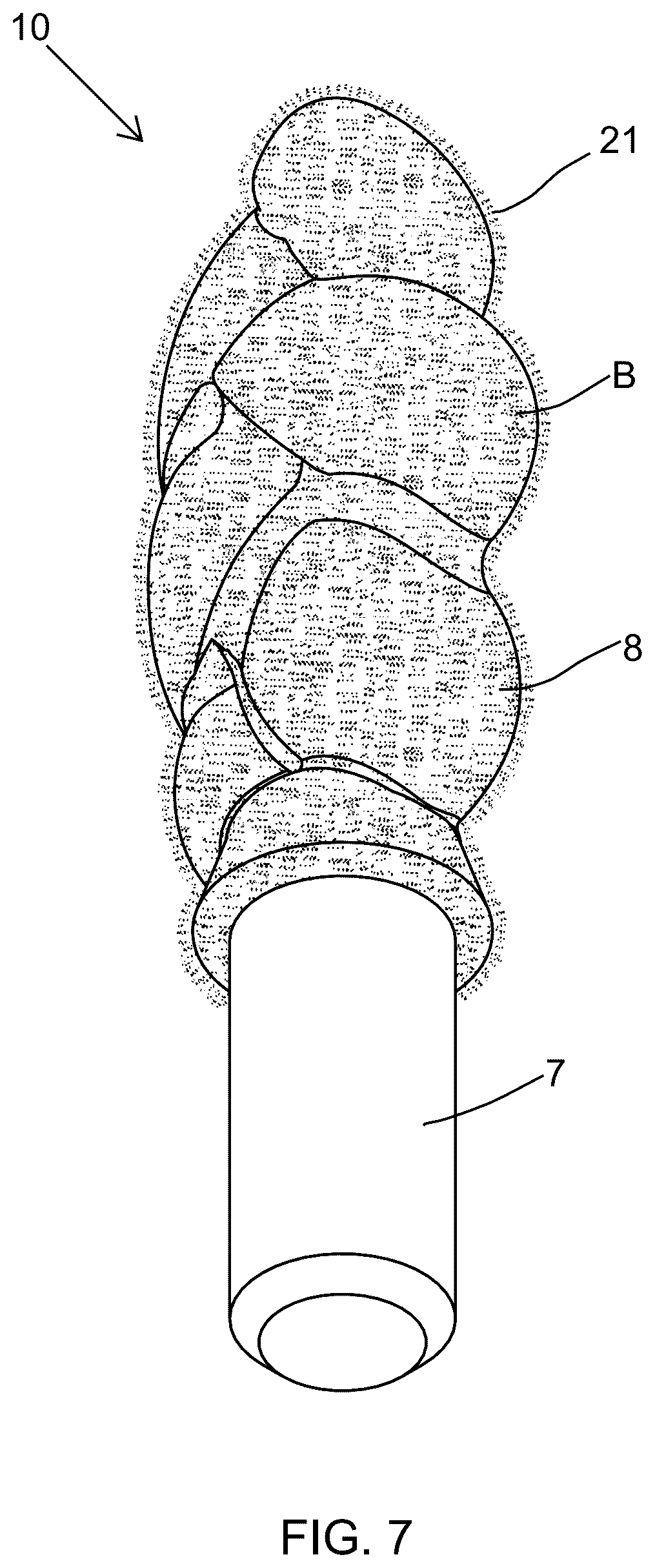 Patent US12569050 Figure 6 – Applicator head for applying a cosmetic product