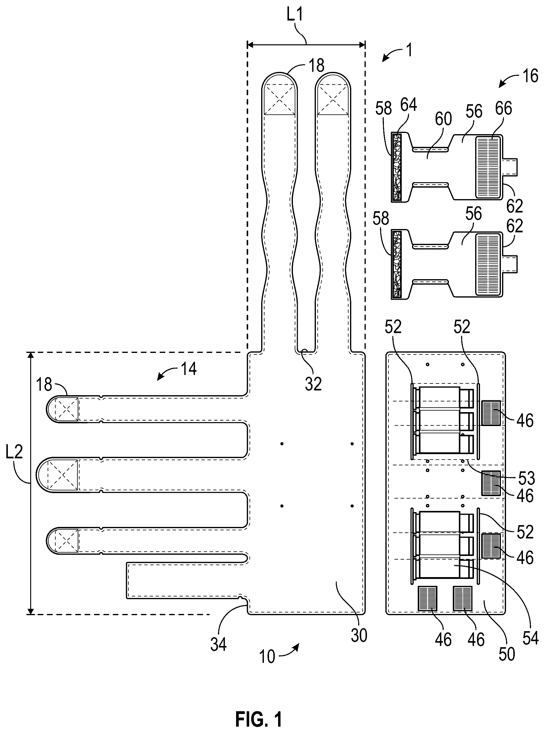 Patent US12569053 Figure 1 – Attachment panel for a modular attachment grid