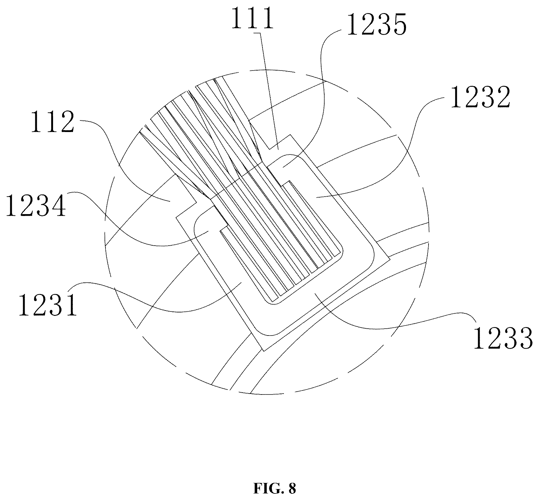 Patent US12569054 Figure 8 – Electric cleaning brush using bristle brush for cleaning
