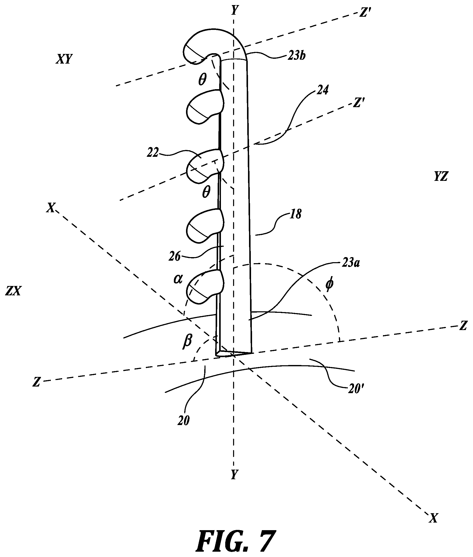 Patent US12569056 Figure 6 – Spiral cosmetic applicator with downward facing microcombs