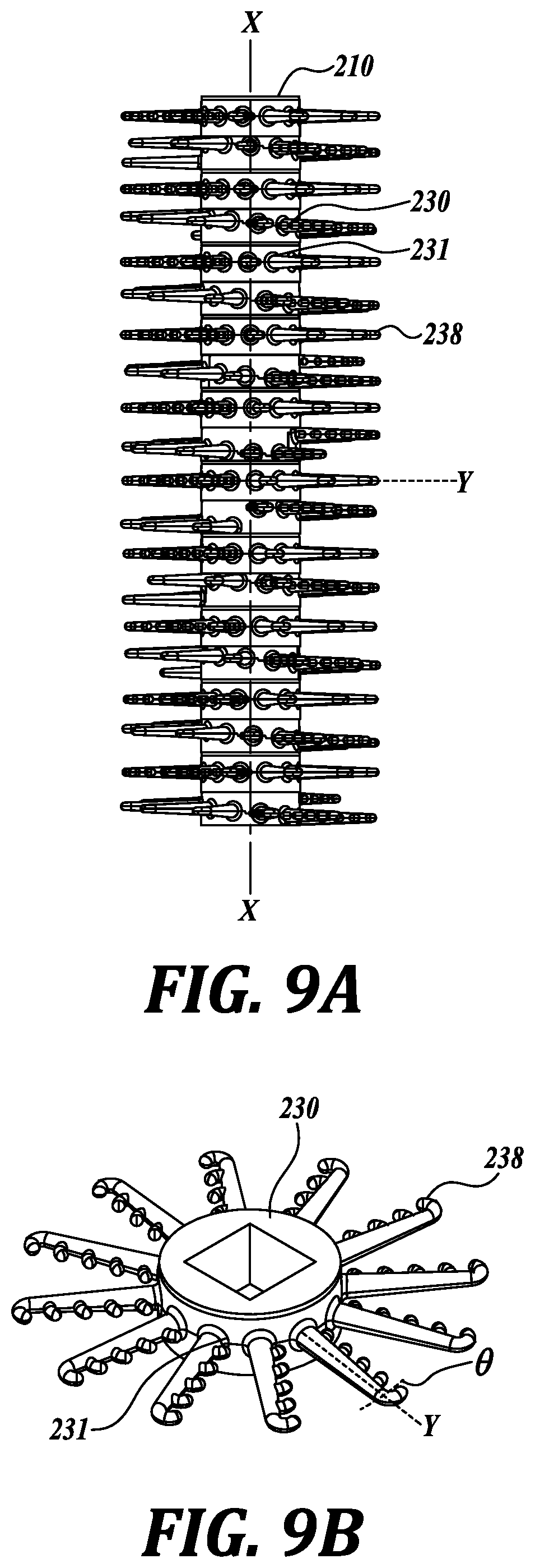 Patent US12569056 Figure 8 – Spiral cosmetic applicator with downward facing microcombs