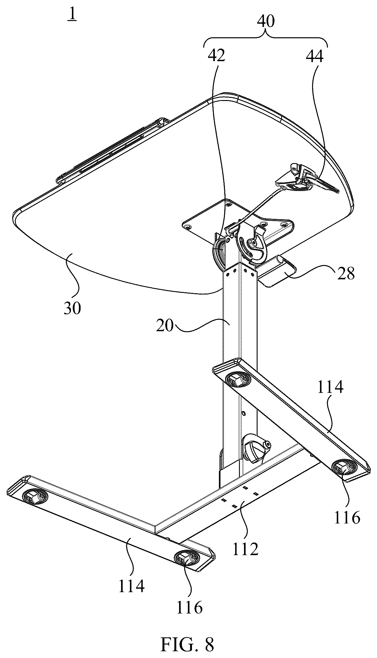 Patent US12569058 Figure 8 – Folding table