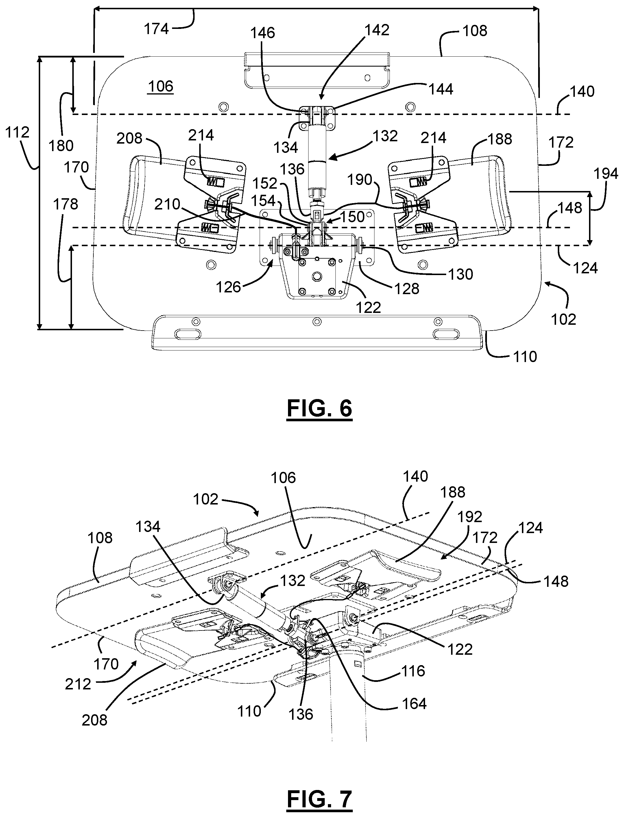 Patent US12569059 Figure 6 – Workstation with tilt-adjustable tabletop
