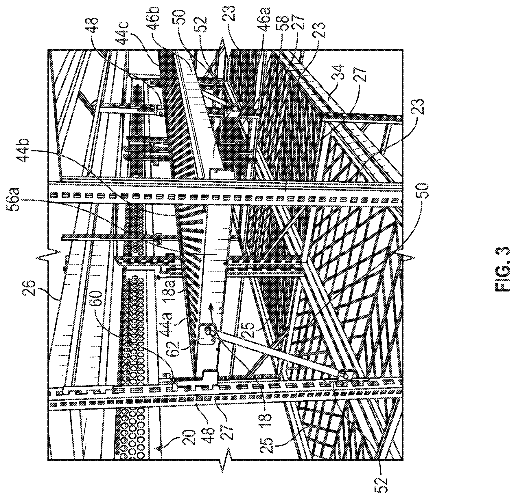 Patent US12569060 Figure 3 – Mobile storage system with elevated platform