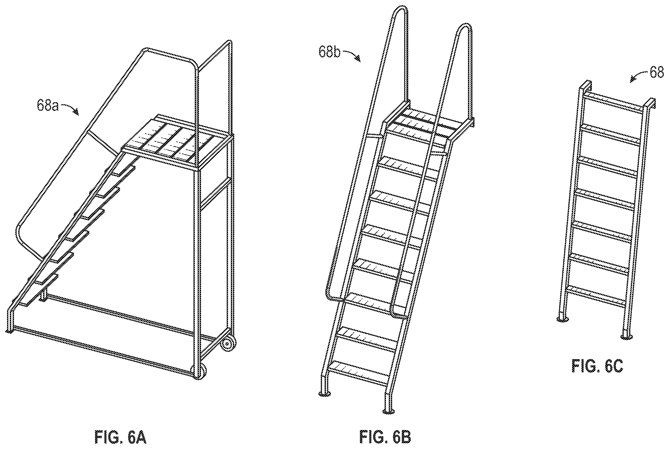 Patent US12569060 Figure 6 – Mobile storage system with elevated platform